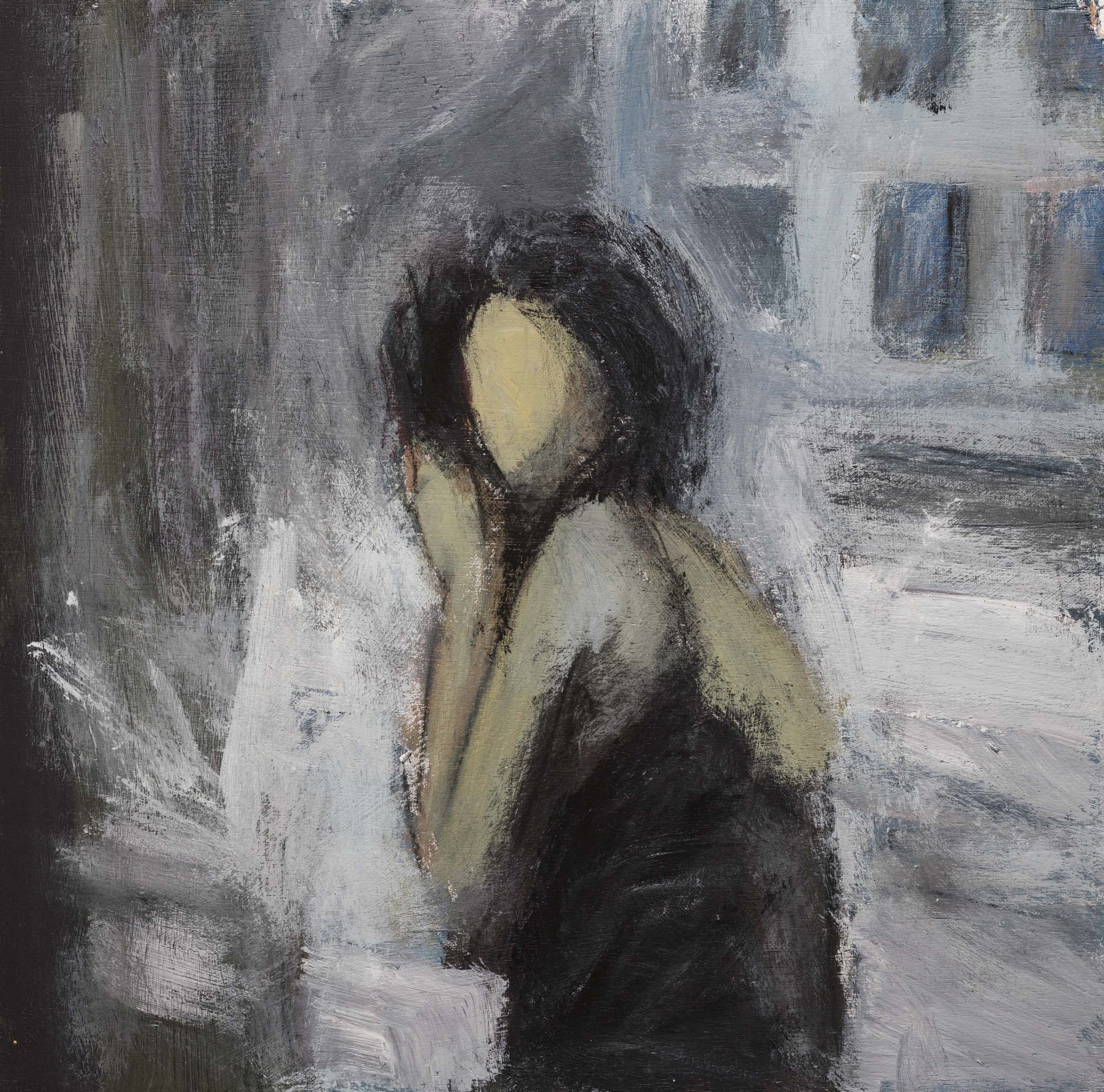 Turn Around Head. 2017. acrylic on wood. 16x16 inches. 41x41 cm.