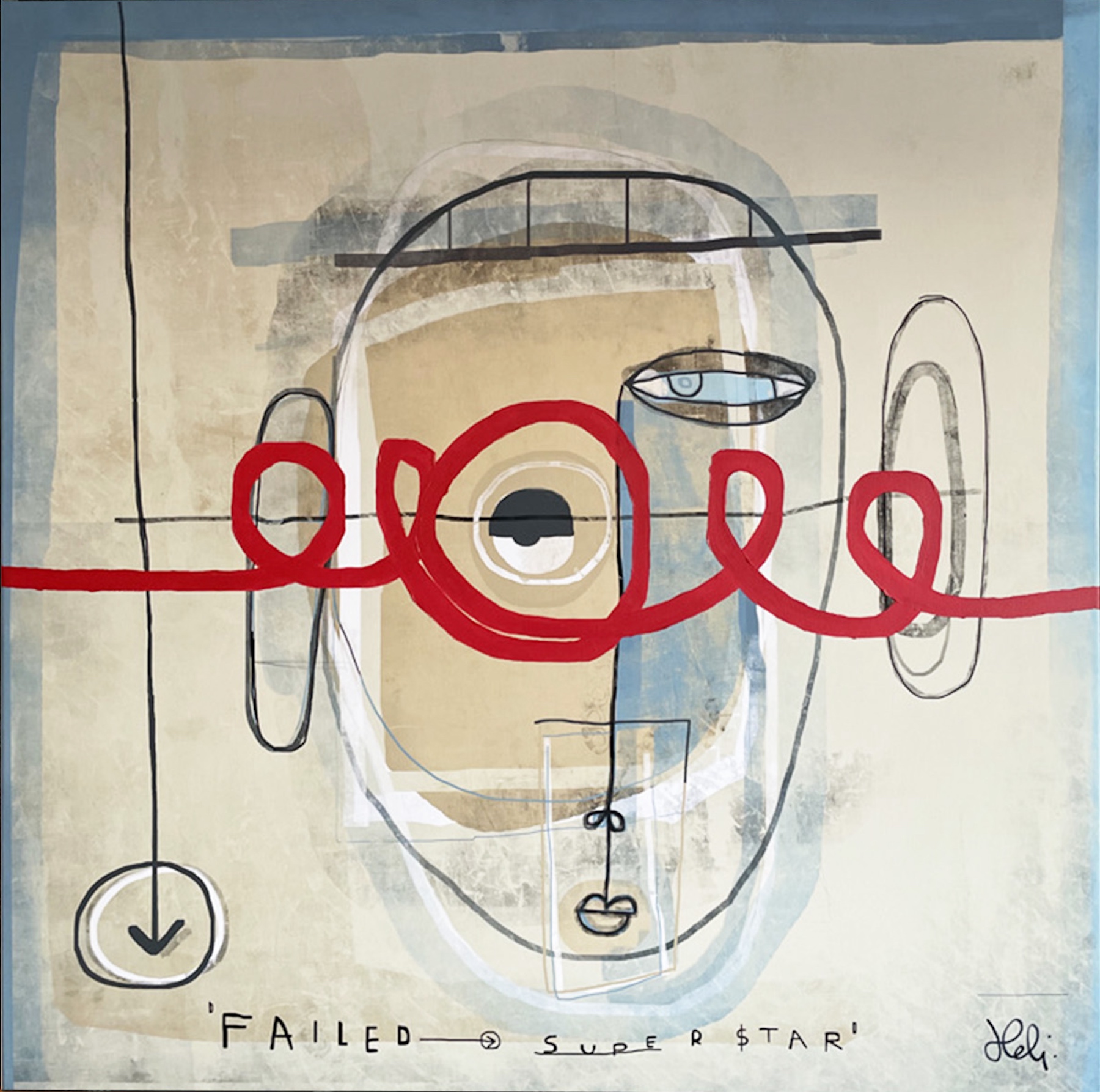 Failed Superstar, 2018130 x 130 cmMixed media on canvas