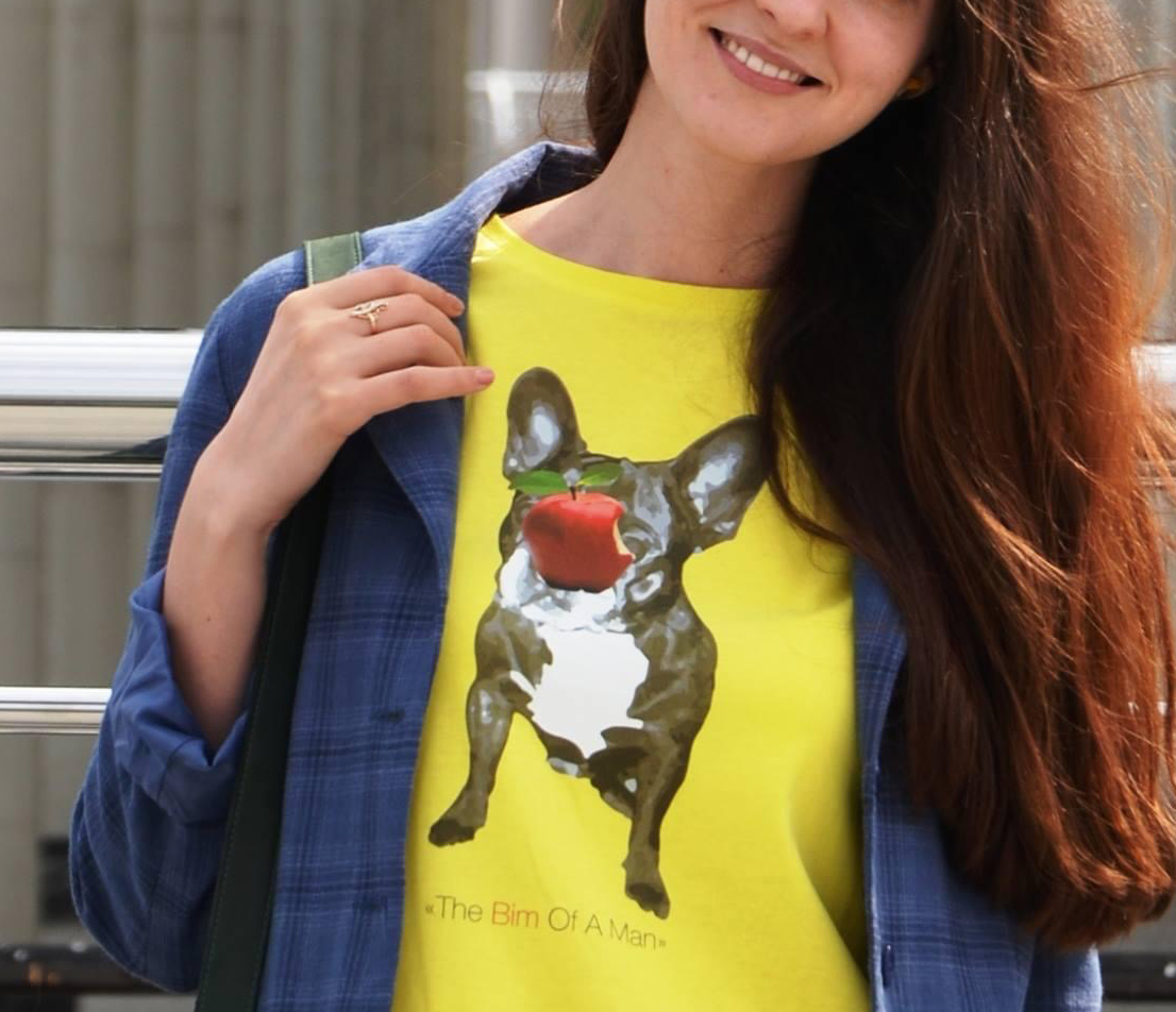 "Bim of a Man", a print based on Rene Magritte painting. My friend had a dog called Bim. Bim was like a human for her