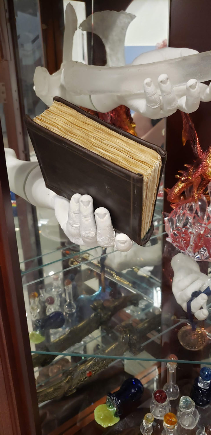 Carter's Word to the Wise: The Travelling Tome of a Weary Plane-ShifterInk on leather-bound, tea-stained paper, 2022