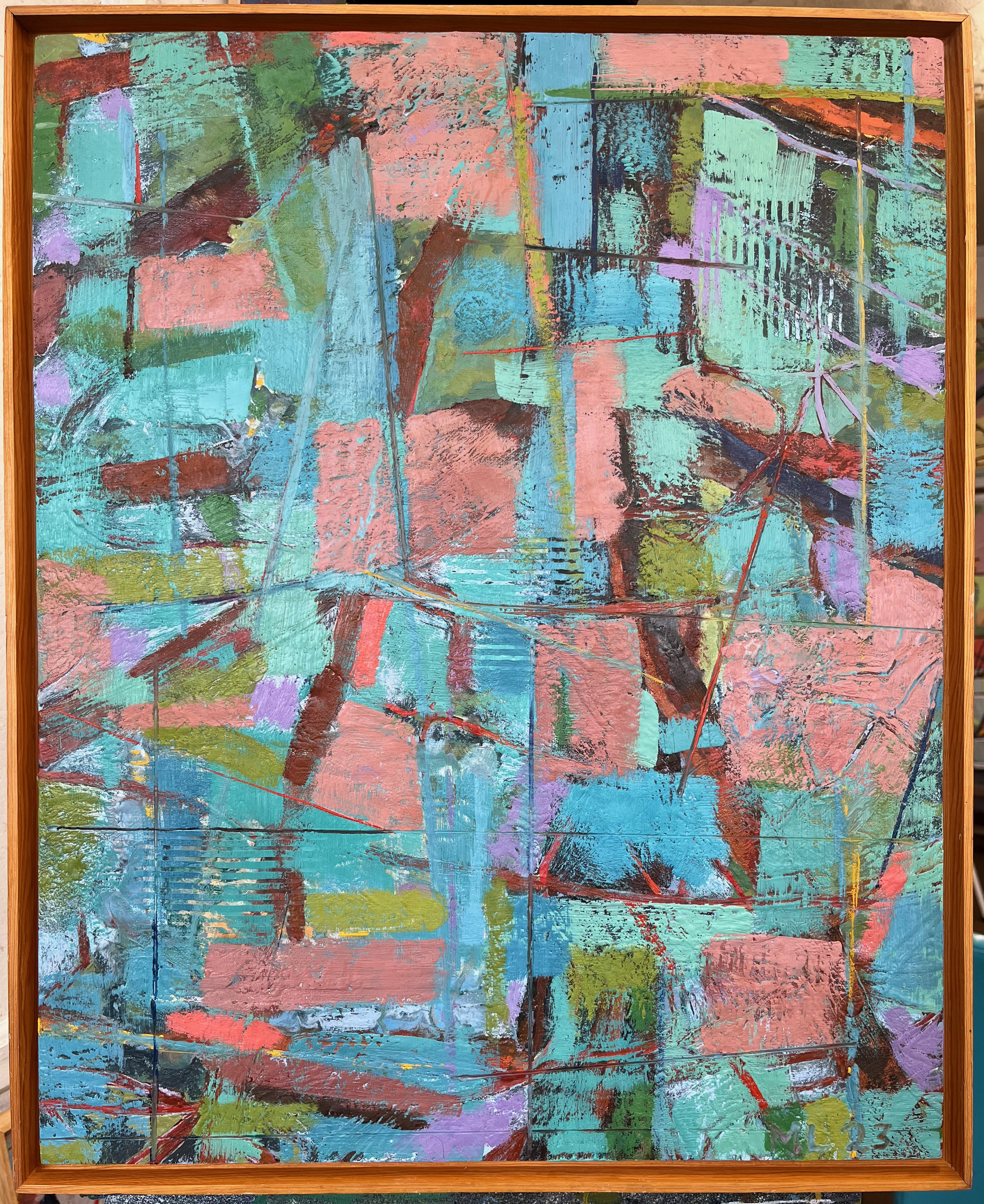 Pictograph 8. 2023. encaustic on panel. 26" X 21"