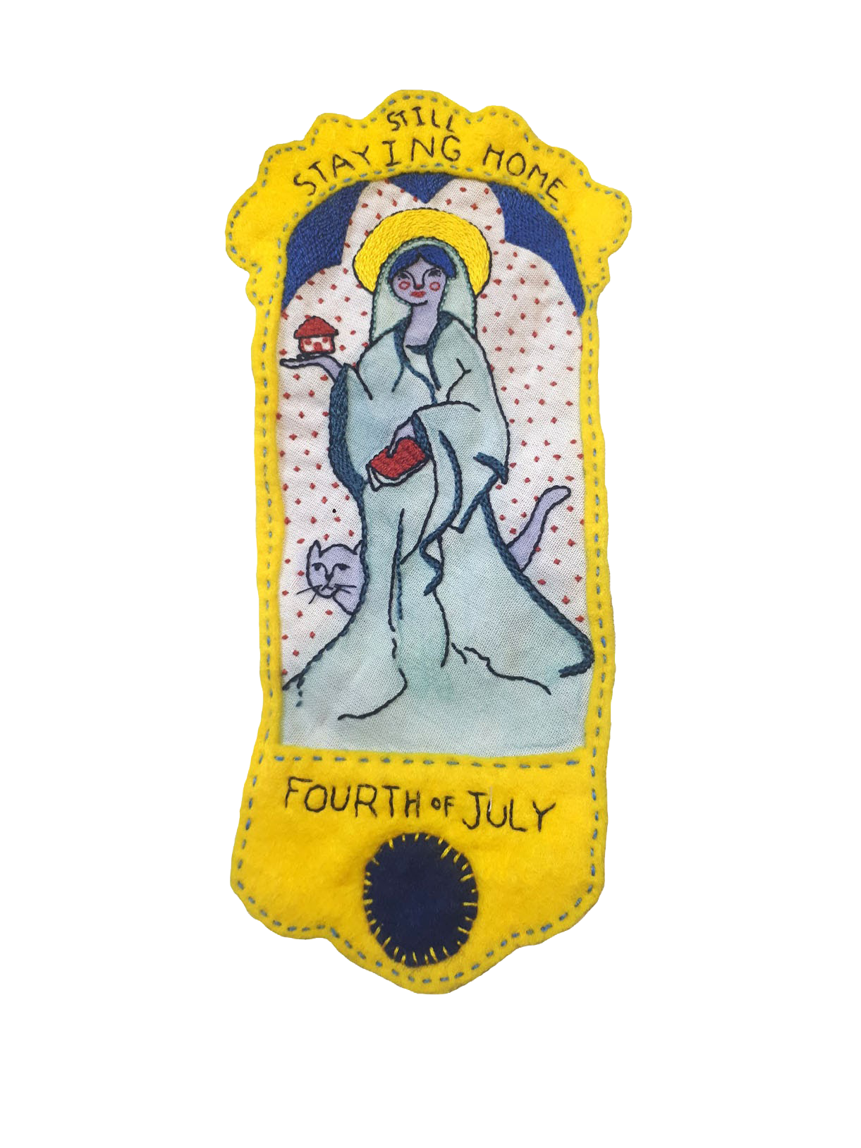 Still staying at home is influenced by Opus Anglicanum. The 4th of July 2020 was when the government in the UK reopened the high streets during the Covid-19 pandemic, the movement was widely criticised by the press.