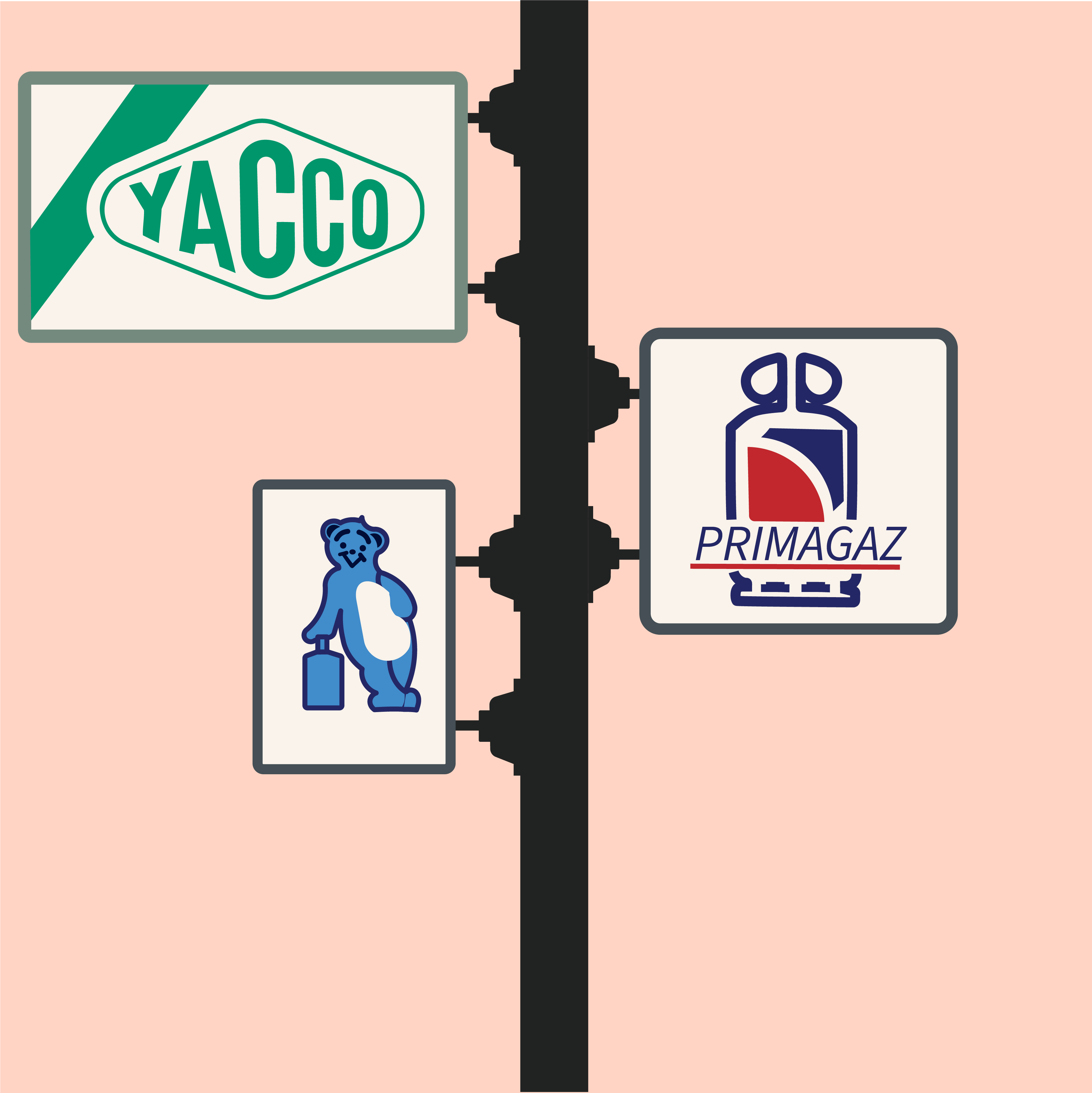 YACCO/PRIMAGAZ signs, photo taken of this sign somewhere in France, 2019. (See Insta for original photo)