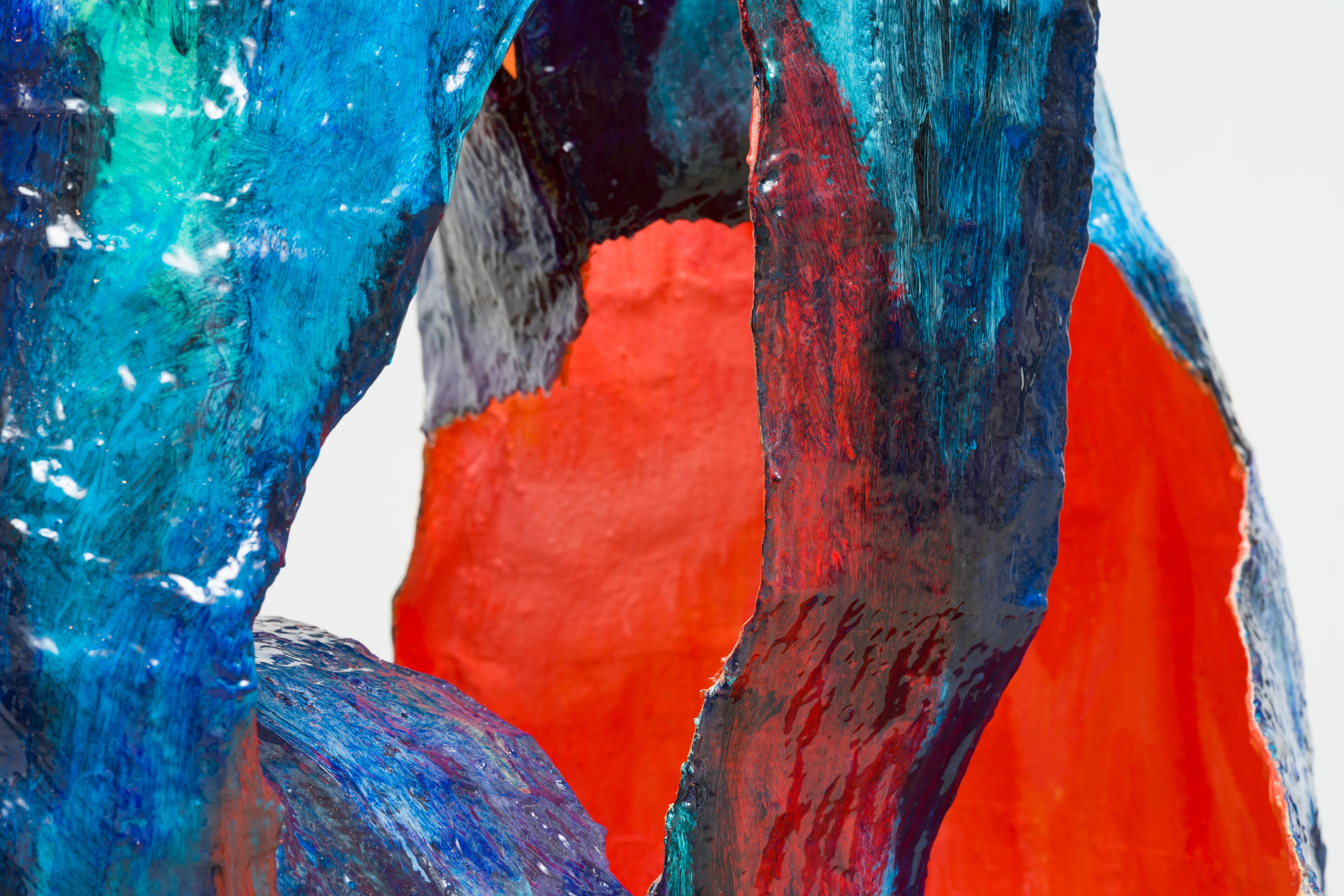 detail of circling you like the ocean, 2023. Forton, resin, acrylic paint, fiberglass, and ceramic. 84” x 47” x 37”