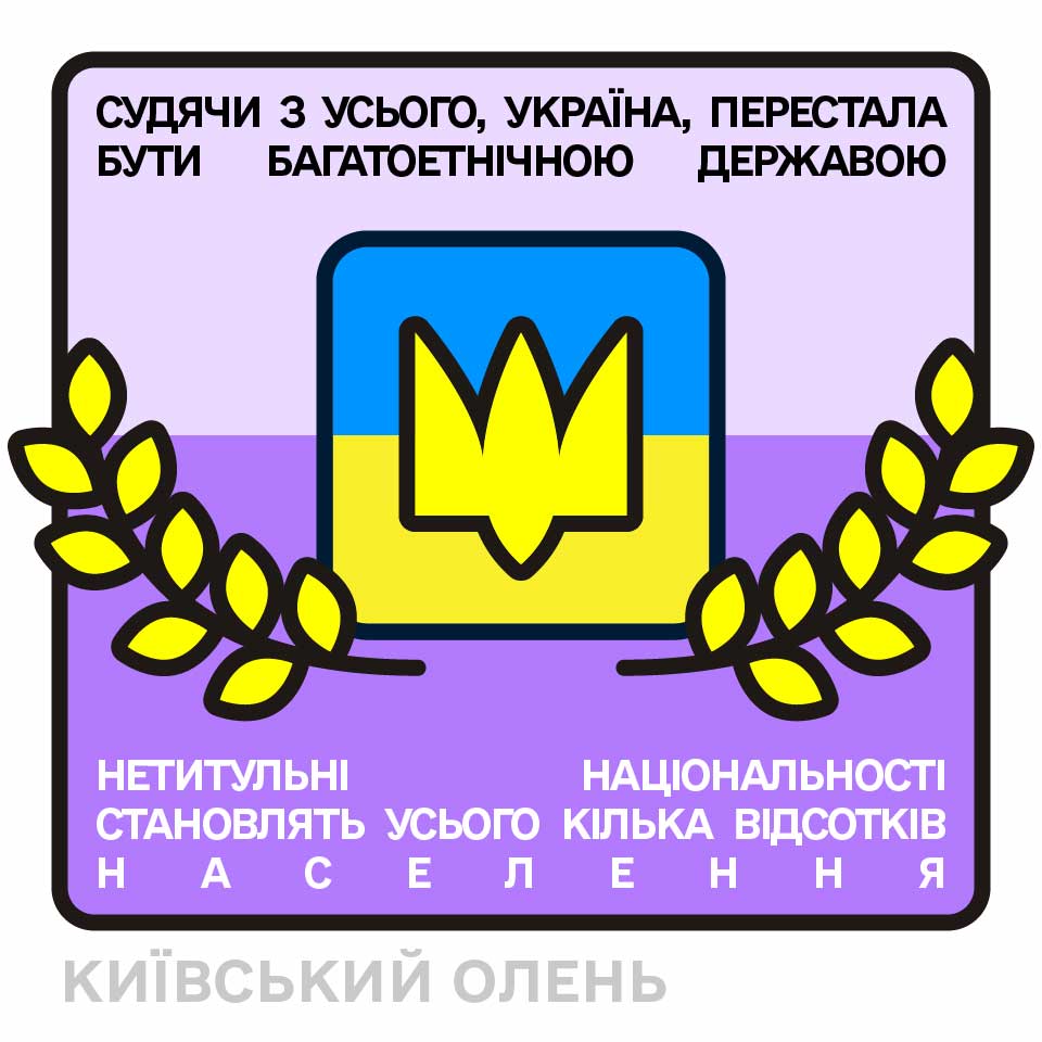 СУДЯЧИ З УСЬОГО, УКРАЇНА, ПЕРЕСТАЛА БУТИ БАГАТОЕТНІЧНОЮ ДЕРЖАВОЮ