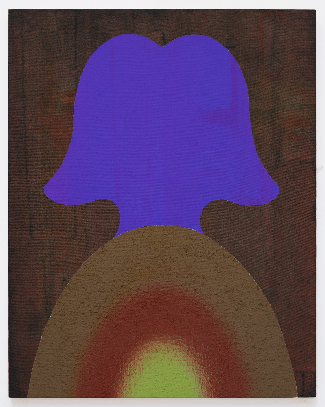 Thinking about the grass while taking a bath, 2023Acrylic and sawdust on linen50x40 cm