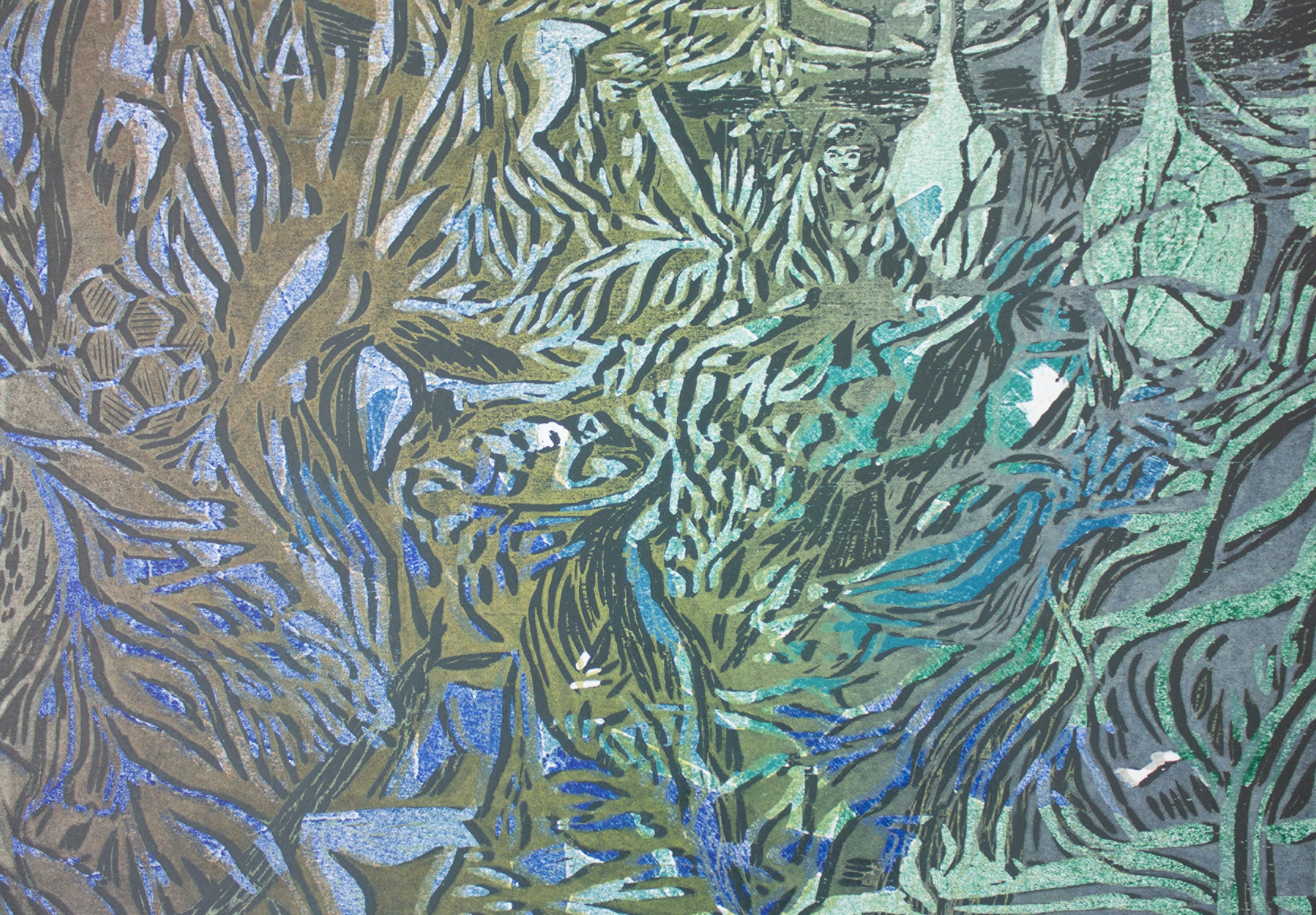 'The king doth keep his revels here tonight',  2022. Woodcut on paper, 42x30cm