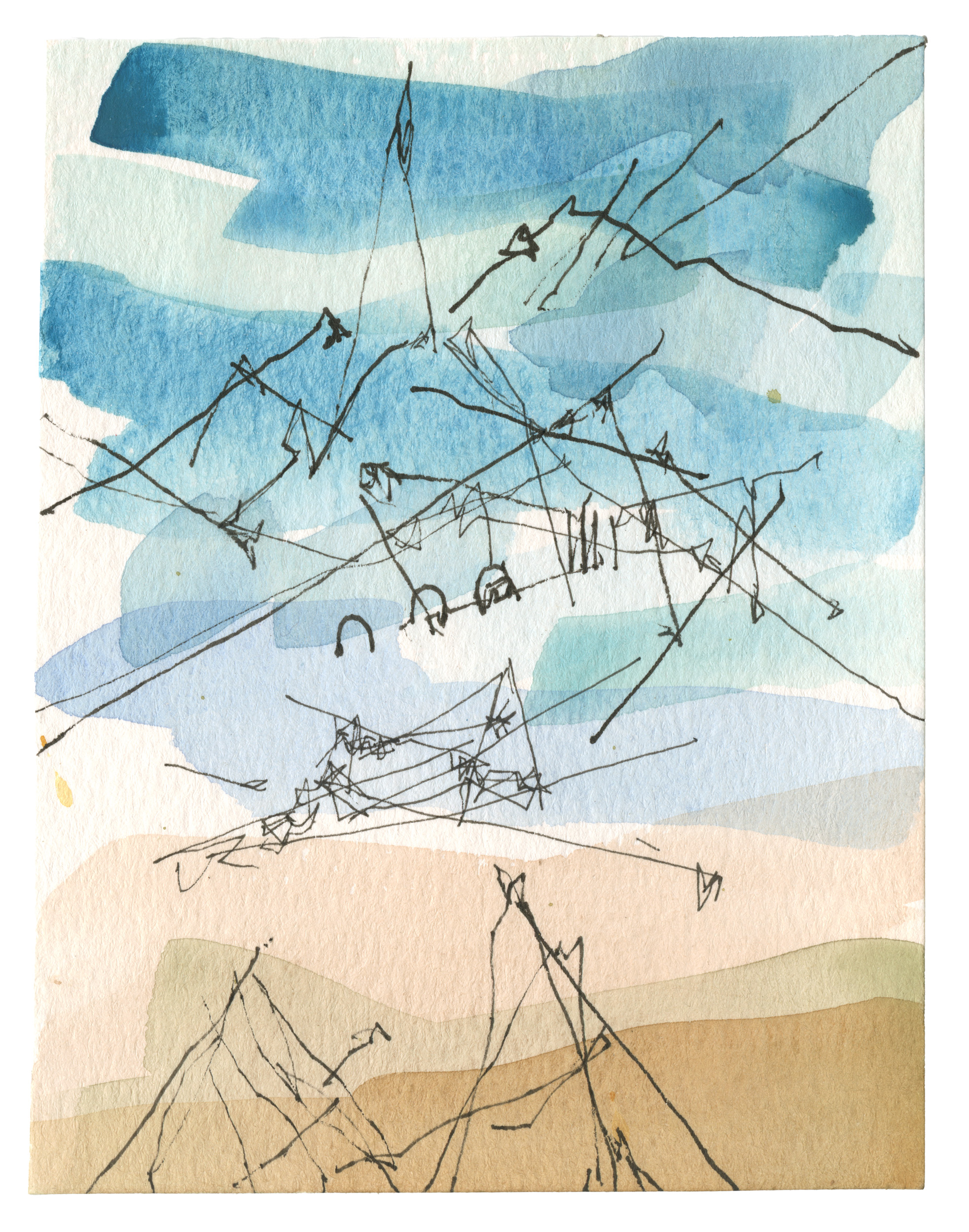 2333, watercolor and ink on paper, 5 1/2 x 4 inches