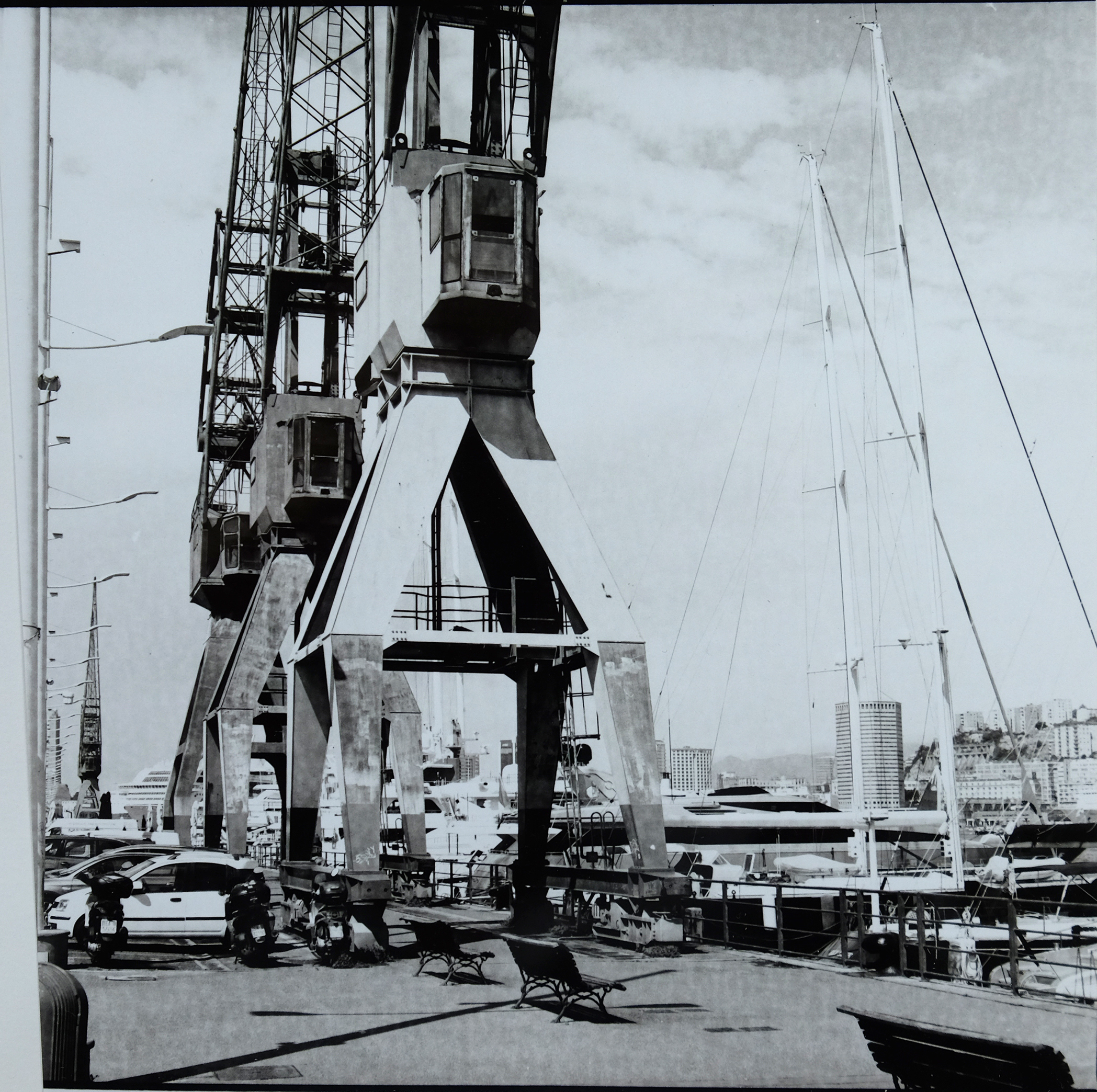 Genua, Hafen 2023SW-Silbergelatine 6x6 Handabzug 18 x 18 cm