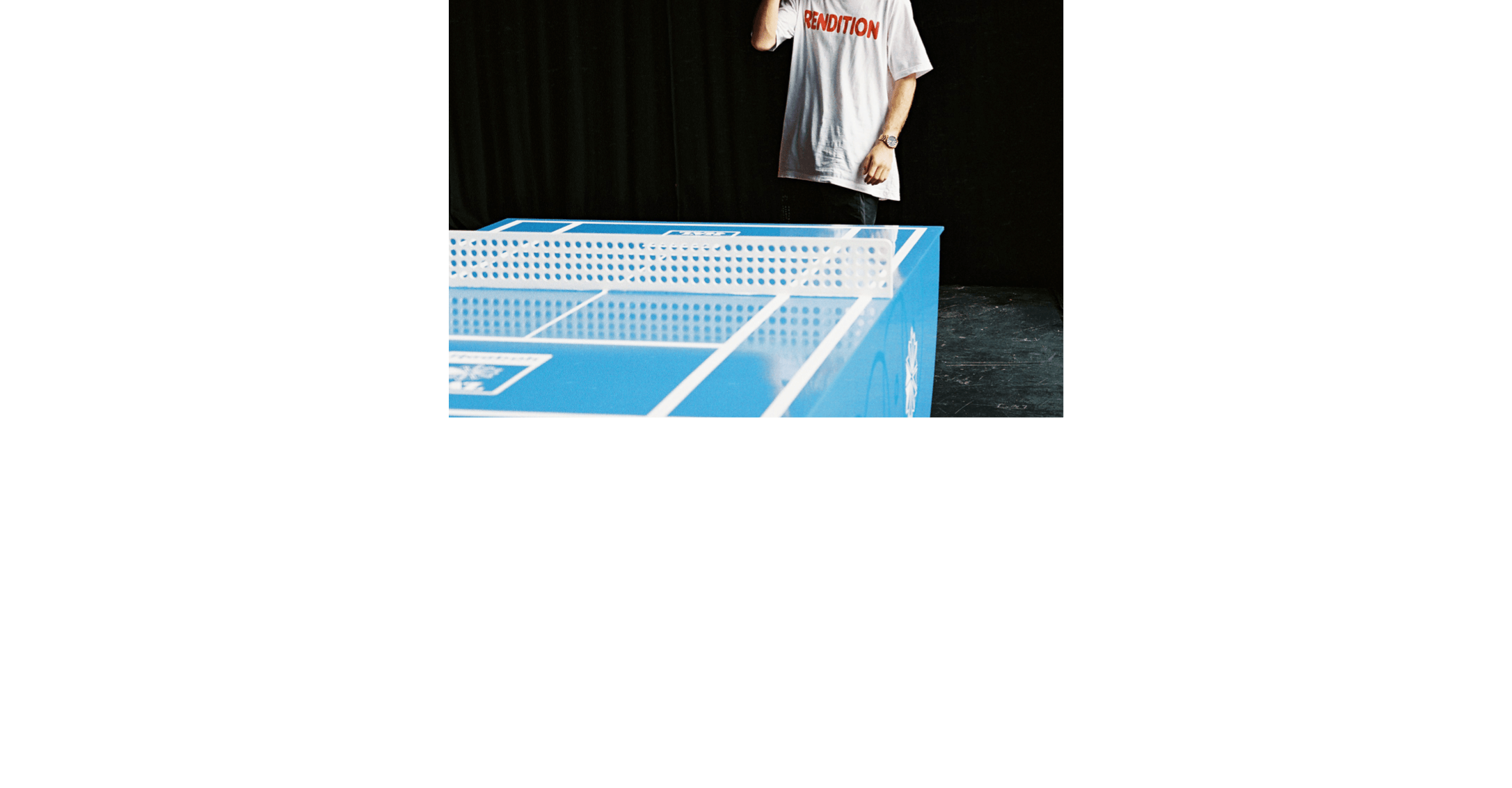 A custom HERO outdoor table tennis table at POPP x Reebok x Highs And Lows invitational.
