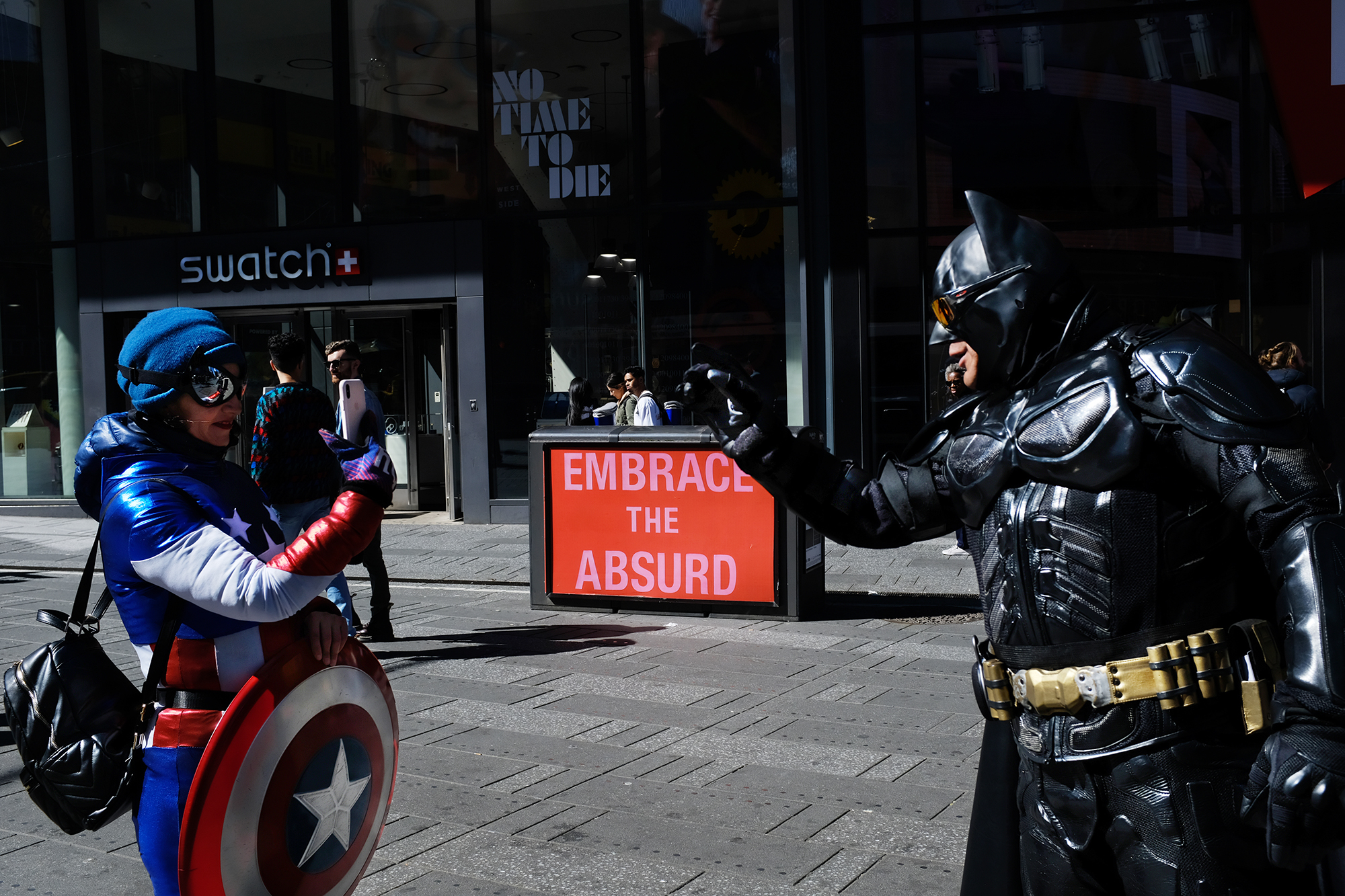Philippe Sarfati-Getting-better-photography-photographer-street-documentary-times-square-batman-captain-america-video-reel-filming-photograph-embrace-the-absurd