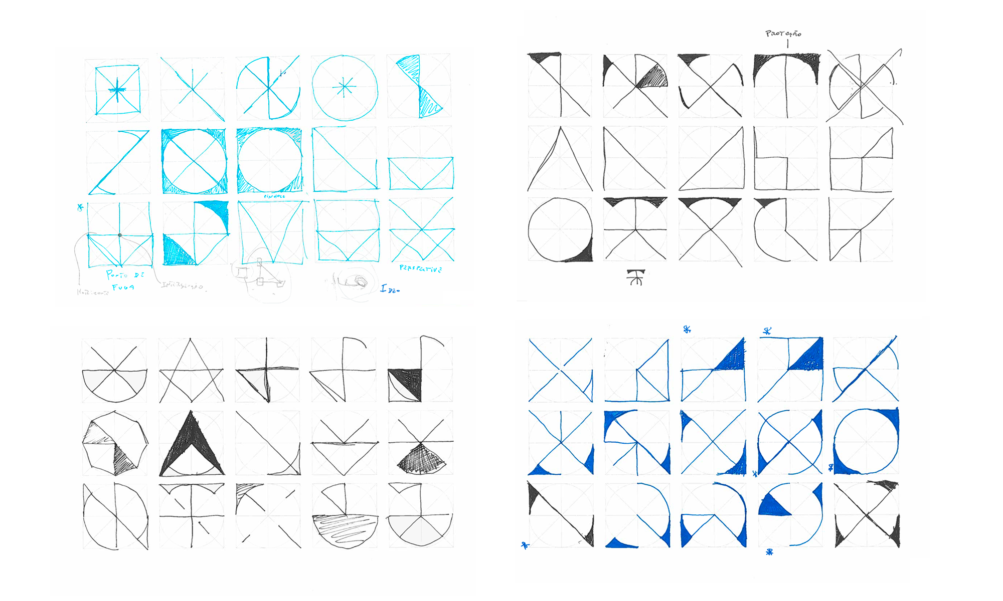 Fig.74. Grid and symbol explorations. For Alexandria.