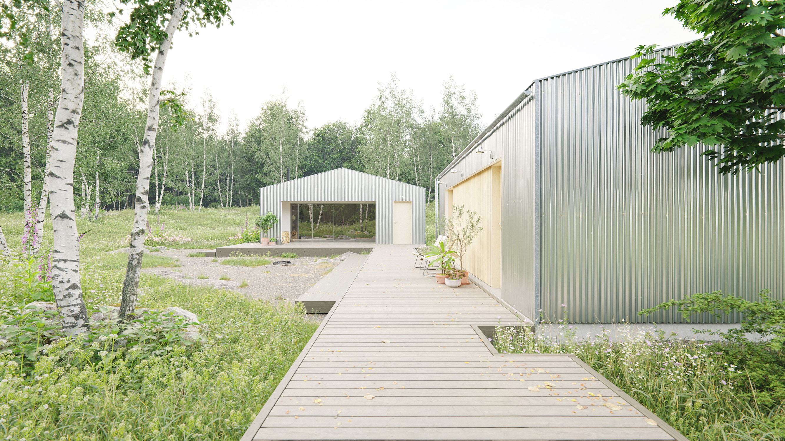 learnupstairs, oliver uszkurat, visualisation, forest, scandinavian,exterior, rendering