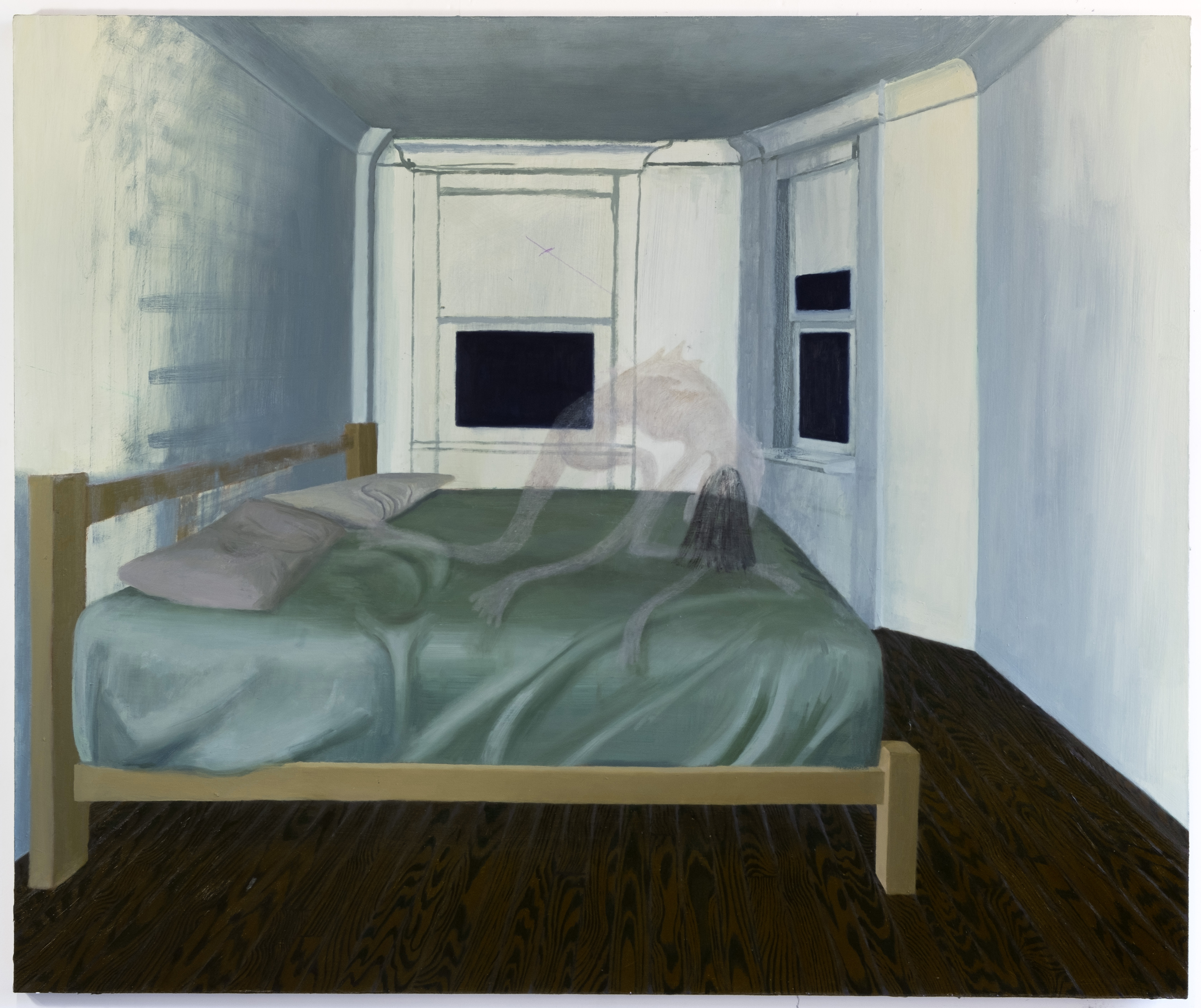 growing backwards, 201950"x60", oil and acrylic on canvas