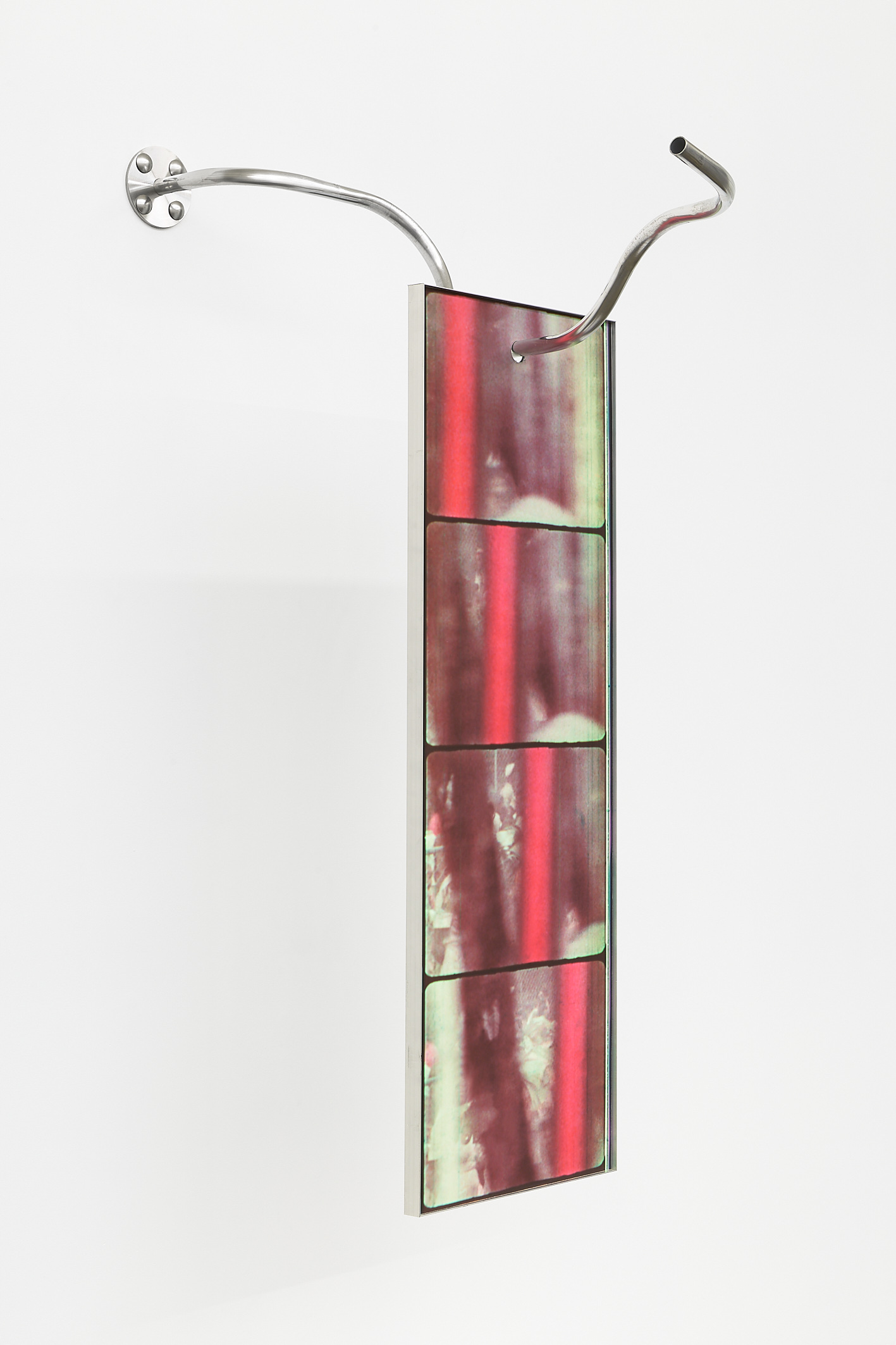 Amalia Lindo, 4 of 60,480 (Red), 2021, Photographic paper on dibond, aluminum frame, aluminum pipe, steel flange, Dimensions variable