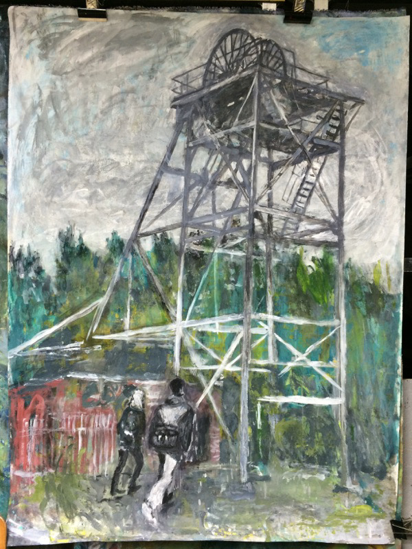 Keep Out (Auchinleck Mine), mixed media on paper, 137 x 101 cm PAINTER -STAINER PRIZE 2017