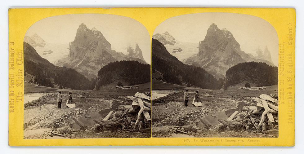 Vista sul Wellhorn e il ghiacciaio del Rosenlaui, Canton Berna. (1863) 