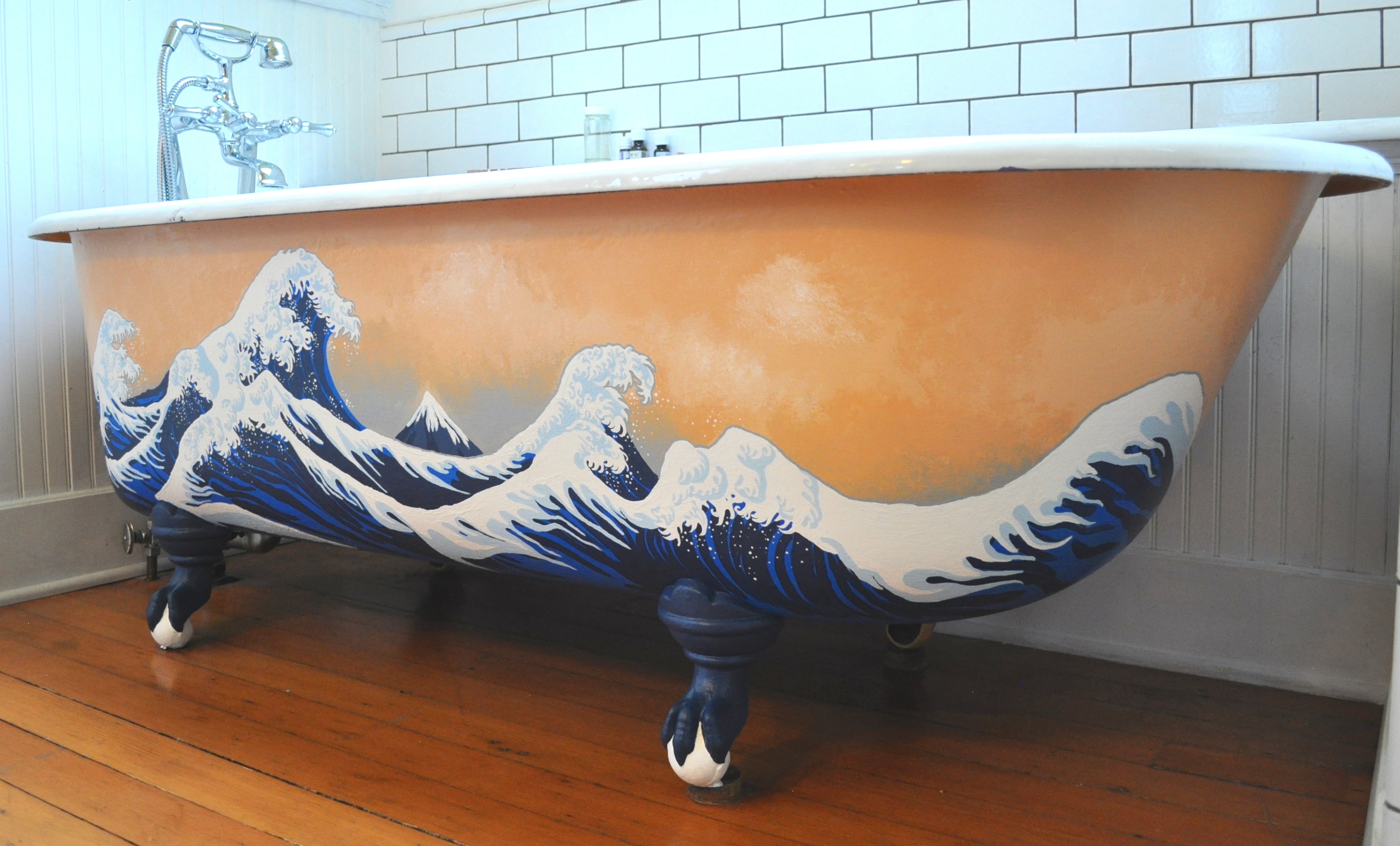 Great Wave off Kanagawa Bathtub Mural. Private Home. Seattle,WA