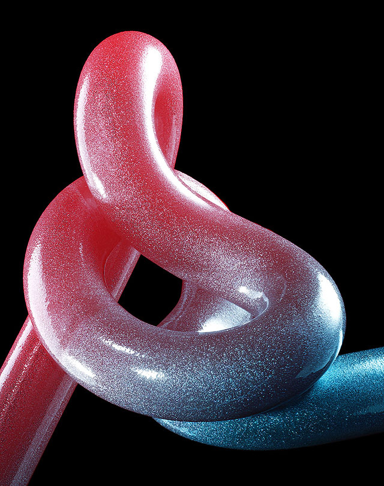 KMA photographer Daniel Schweizer shoots an abstract photo of red and blue sparkly liquid against a black background 