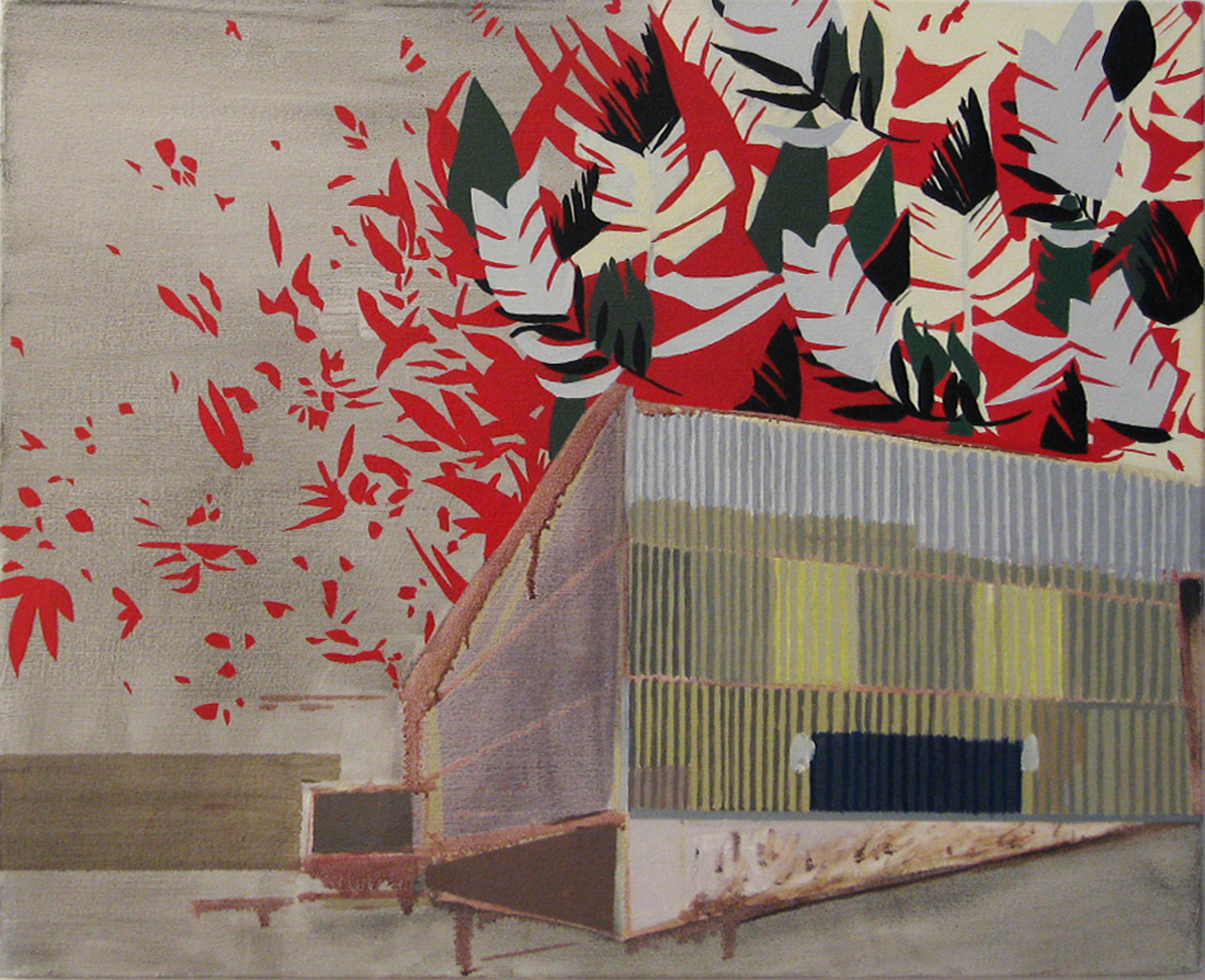 Baltimore Tropical, Acrylic and Oil on Canvas, 22"x18" 2006