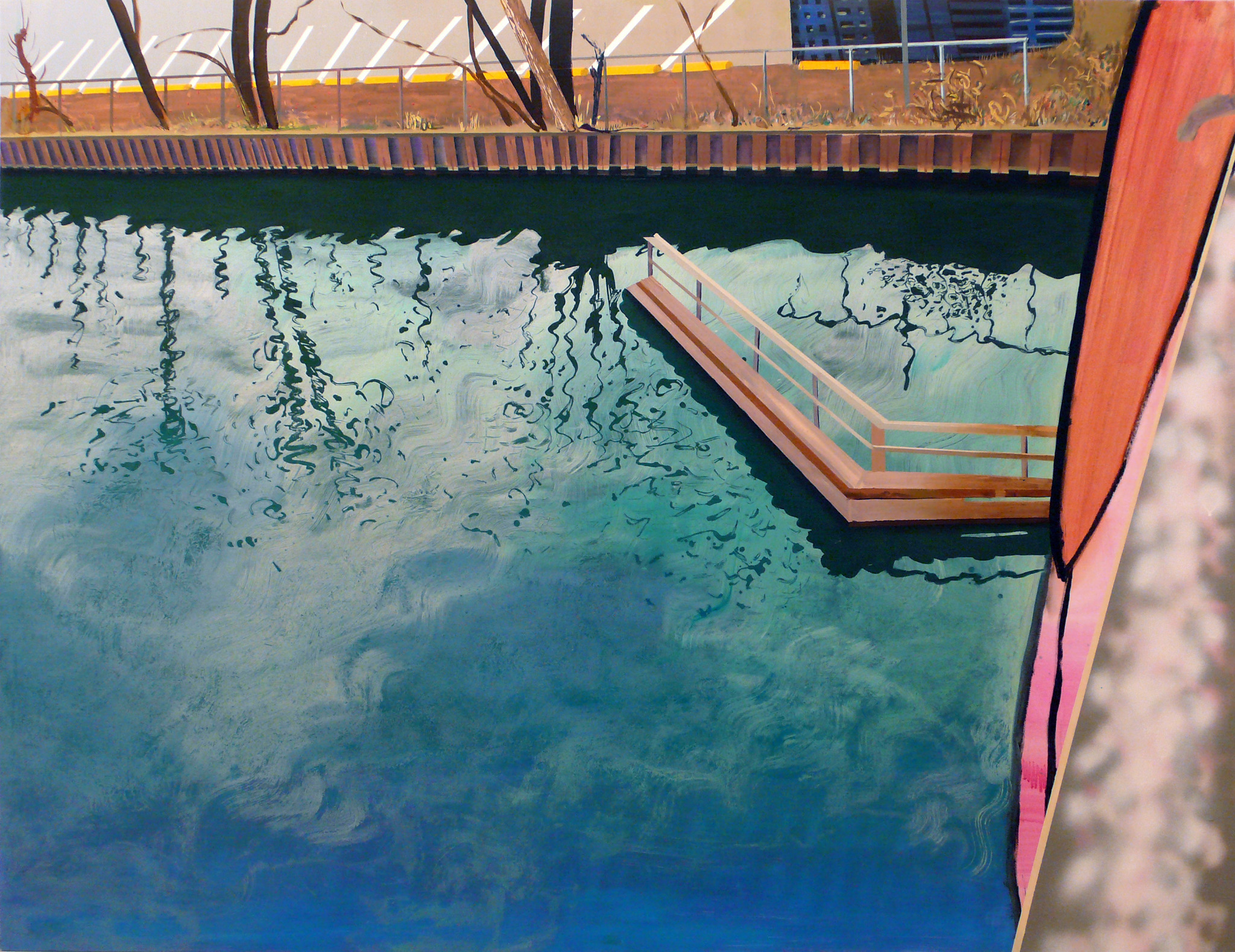 Greenpoint Avenue Bridge, Acrylic and Oil on Canvas, 60"x78" 2007