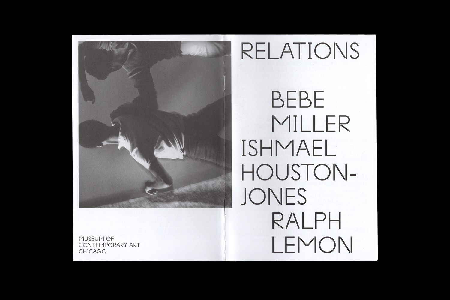 RELATIONS, 2018. PERFORMANCE COLLATERAL. Design Direction: Gabriel Melcher; Design: Dorothy Lin.