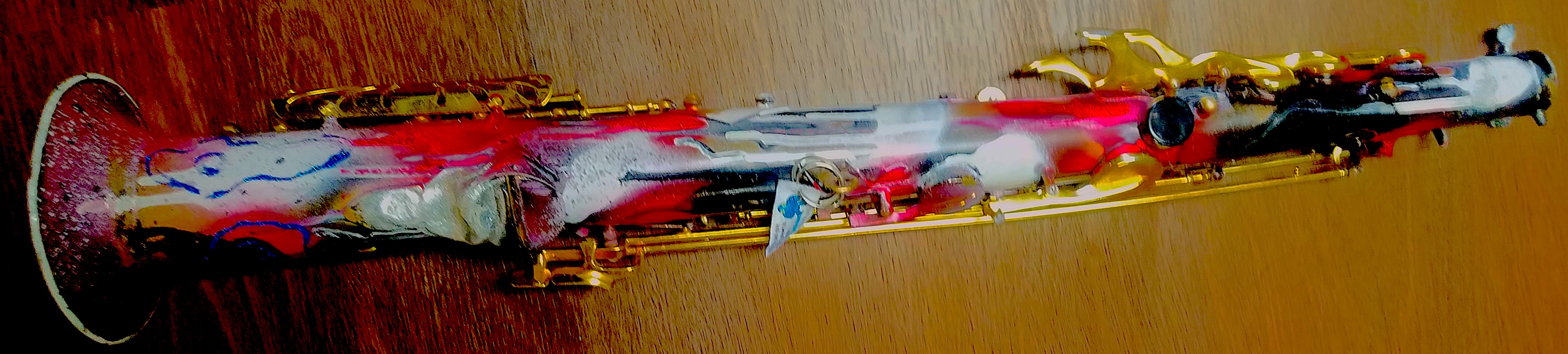 bottom view of morphed straight horn. The chtulu badge is a wedding gift from AJJ Sean Bonnette for having Lila be a flower girl. 