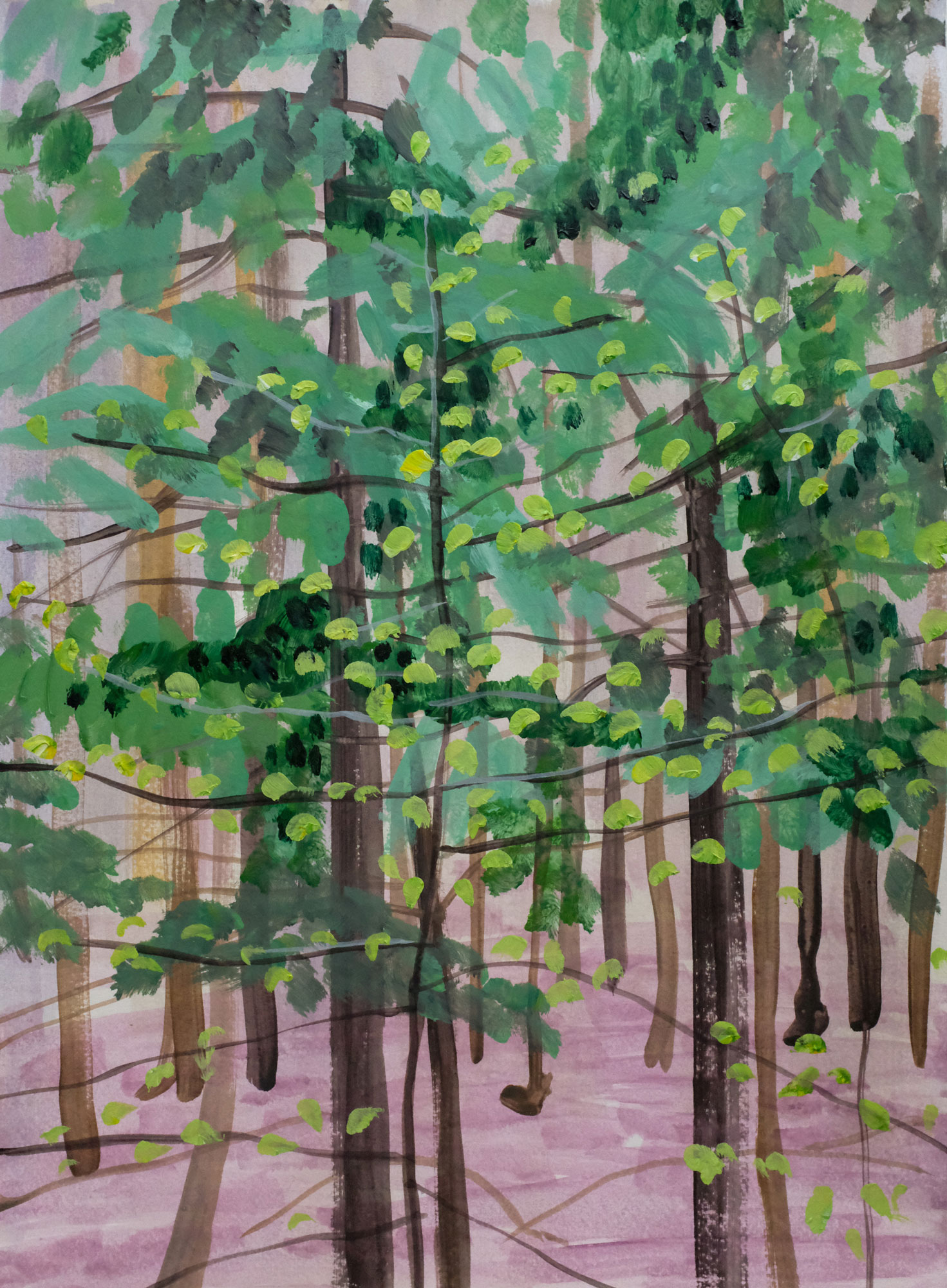 "Forest", 2024, acrylic on paper, 30 x 40 cm