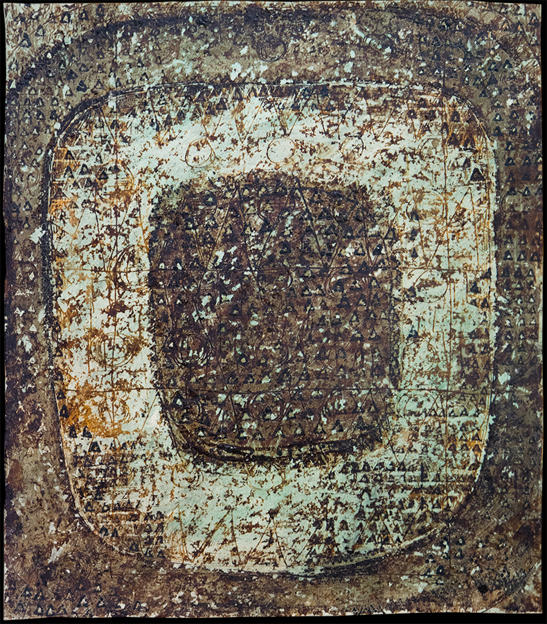 Design for handmade carpet. Gouache, wax. Painting on cardboard. 1960's