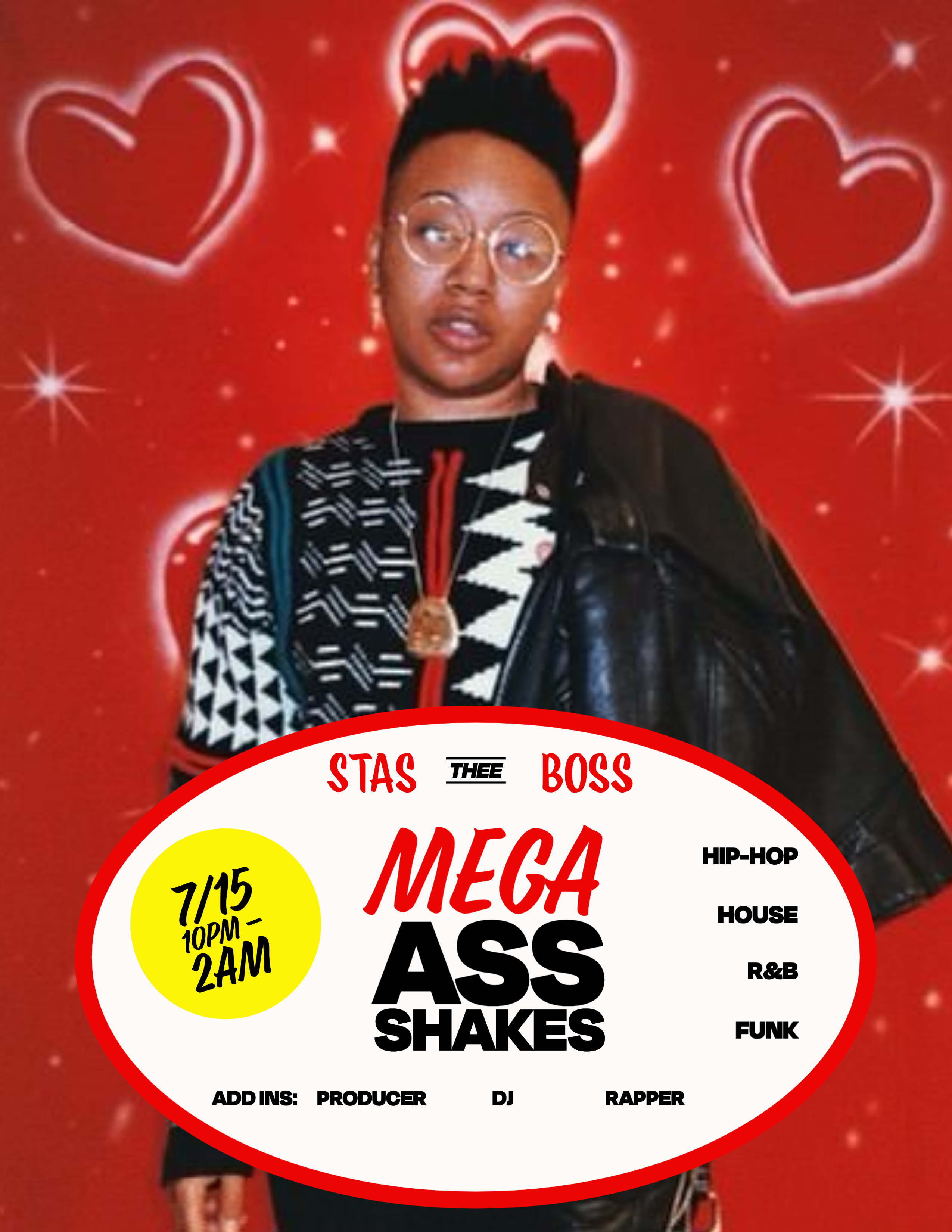 saturday 7/15 stas thee boss takeover: hip-hop, r&b, house, funk 10pm-2am