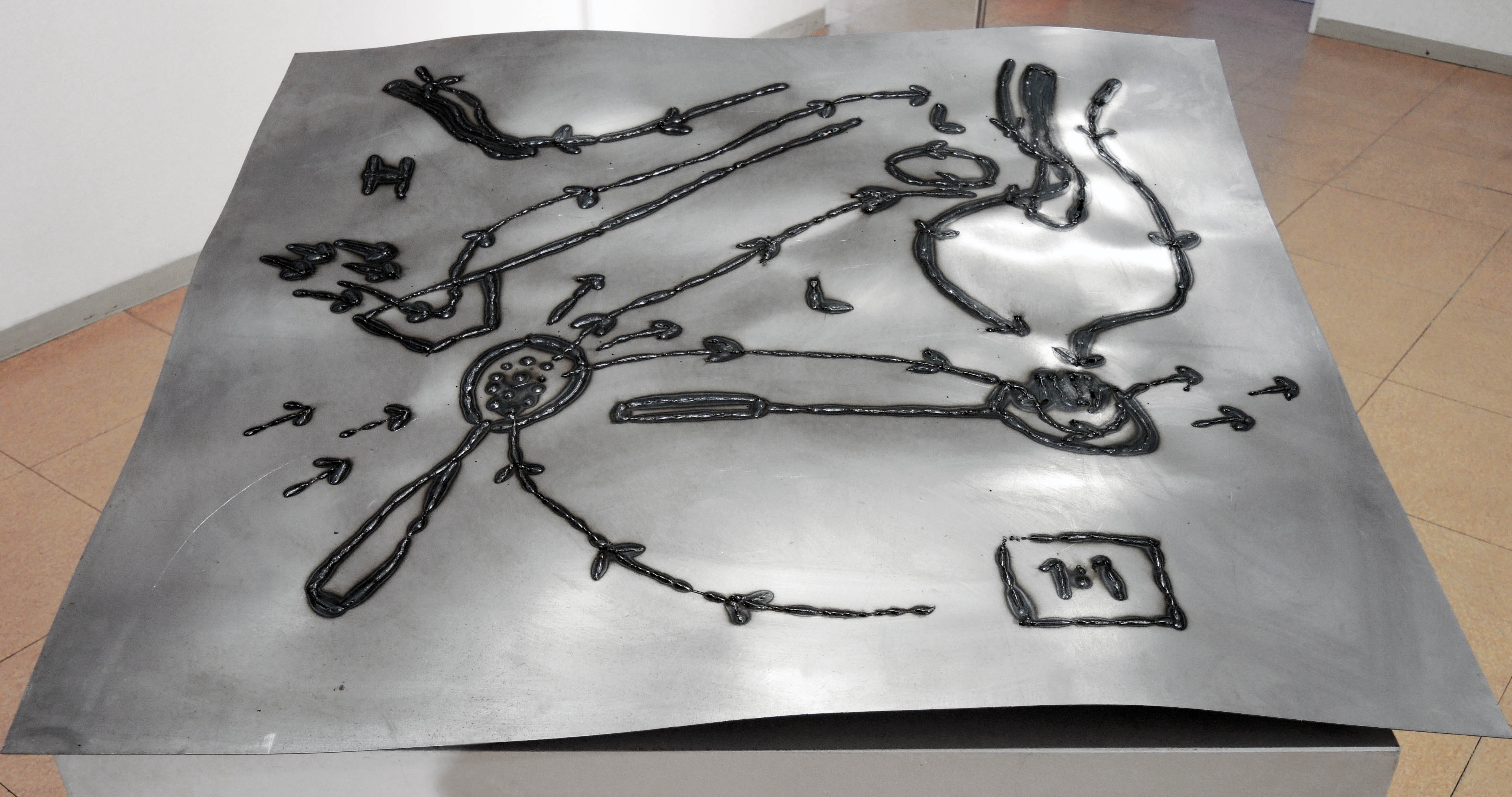 A meteorological map of Japanese spoons drawn by welding
