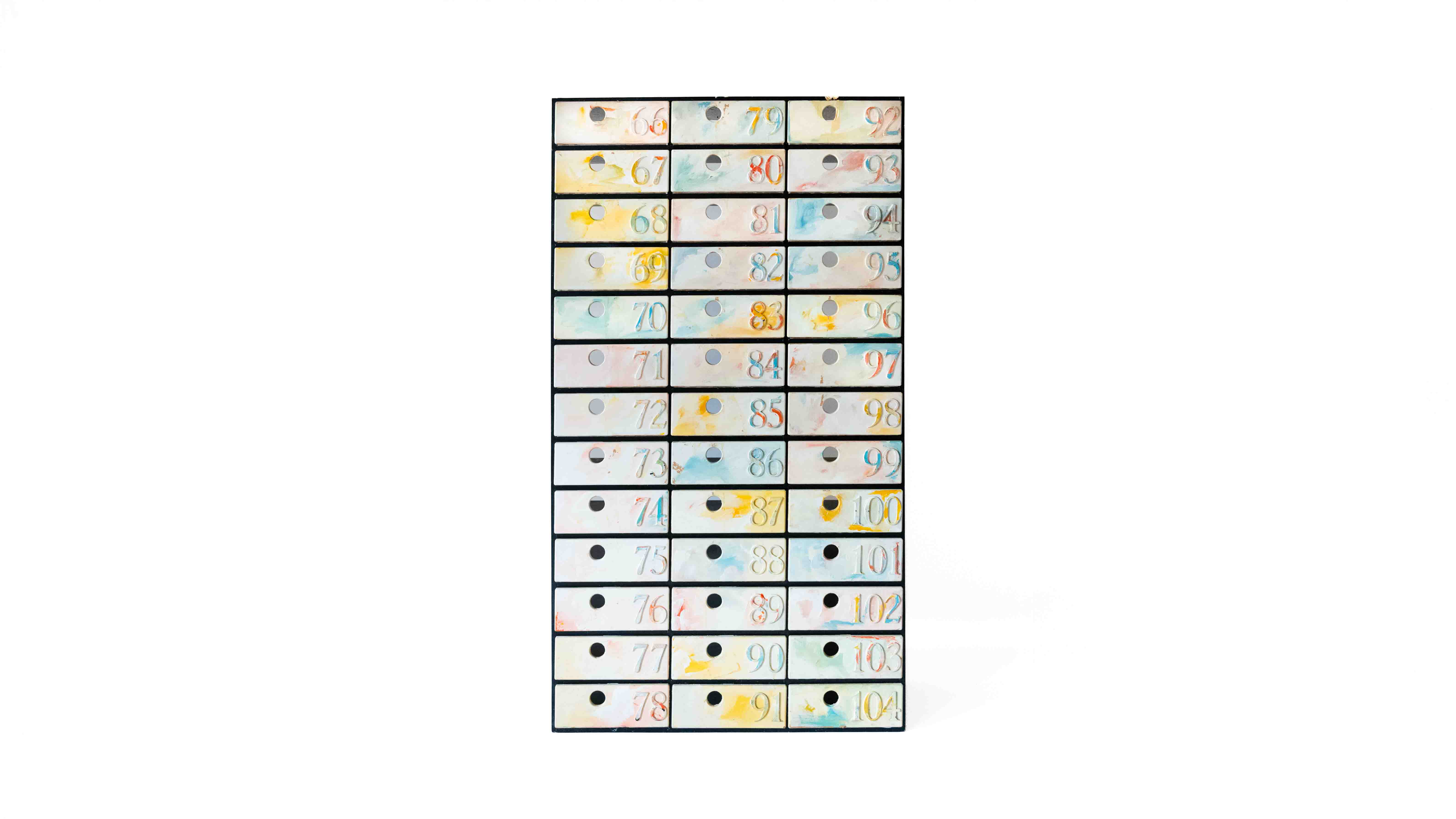 The original Gaetano Pesce mail cabinet for the TBWA/Chiat/Day office in nyc, 1994, shows in the time/imbalance exhibition by sweeterfat July 1st 2025