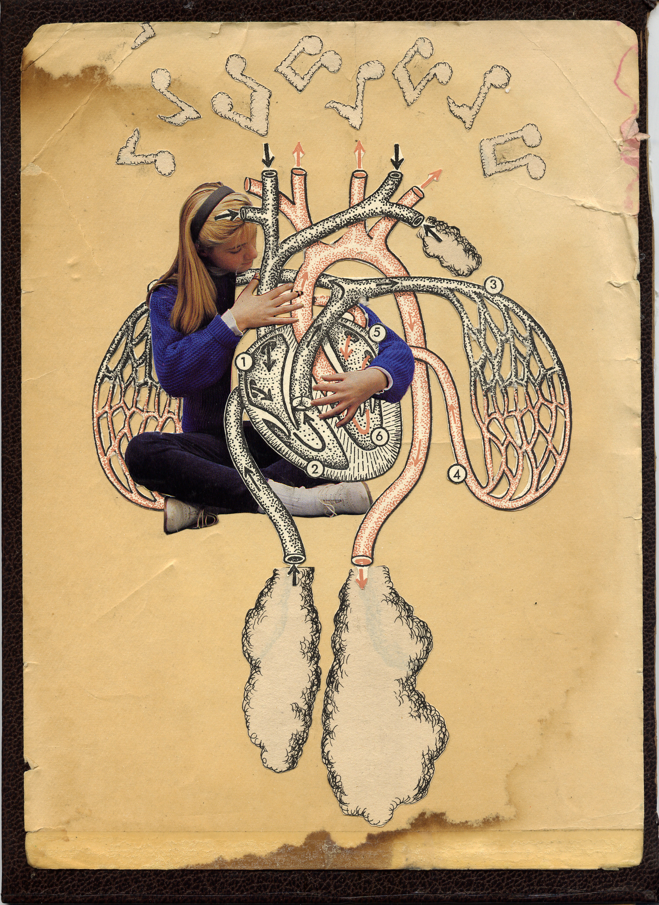 if the day propelled she was his gun powder - (hand-cut paper collage) 2011 - SOLD