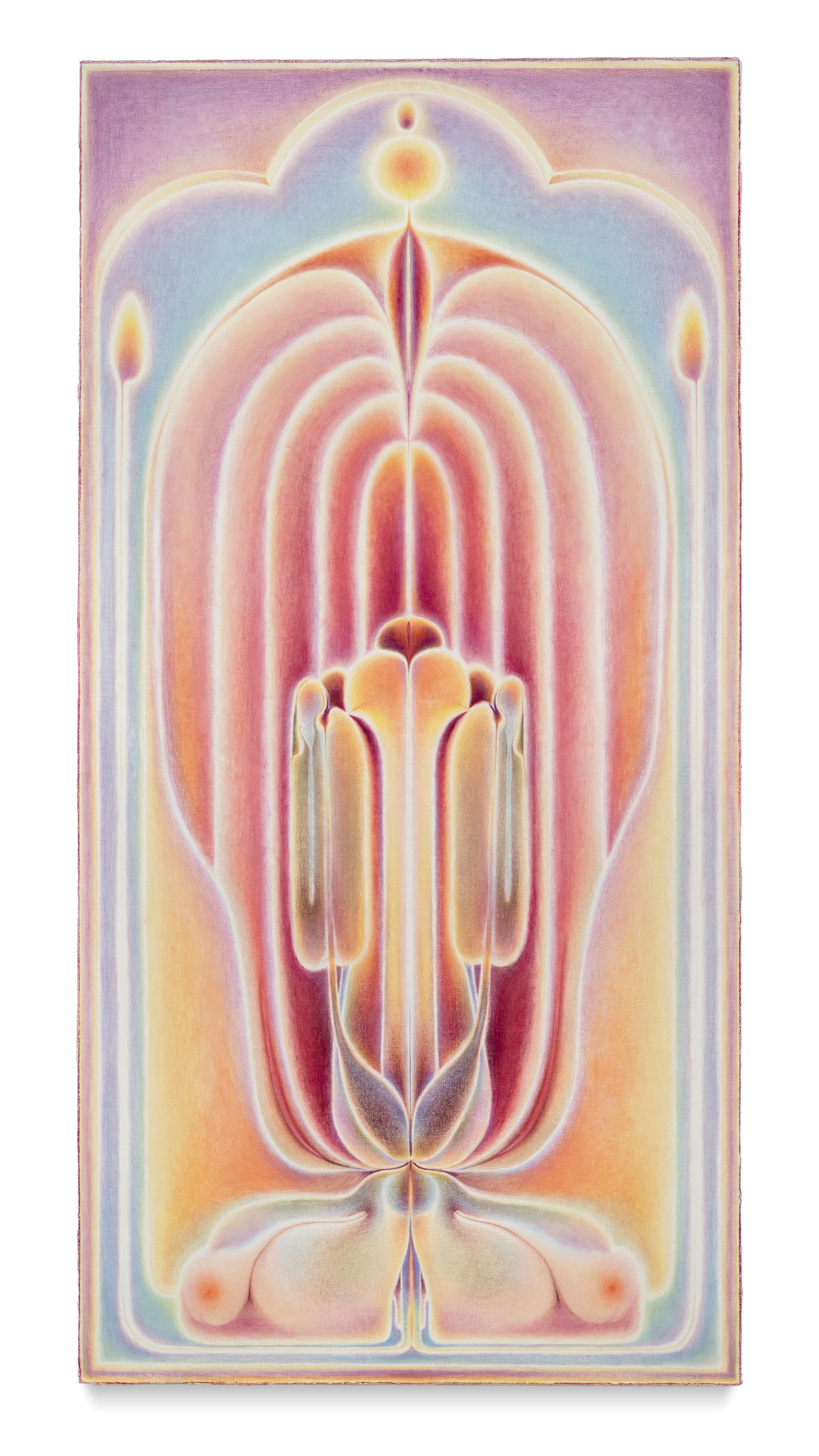 Shuling Guo, Torso 1, 2025, oil and pencil on linen, 40 x 20 inches