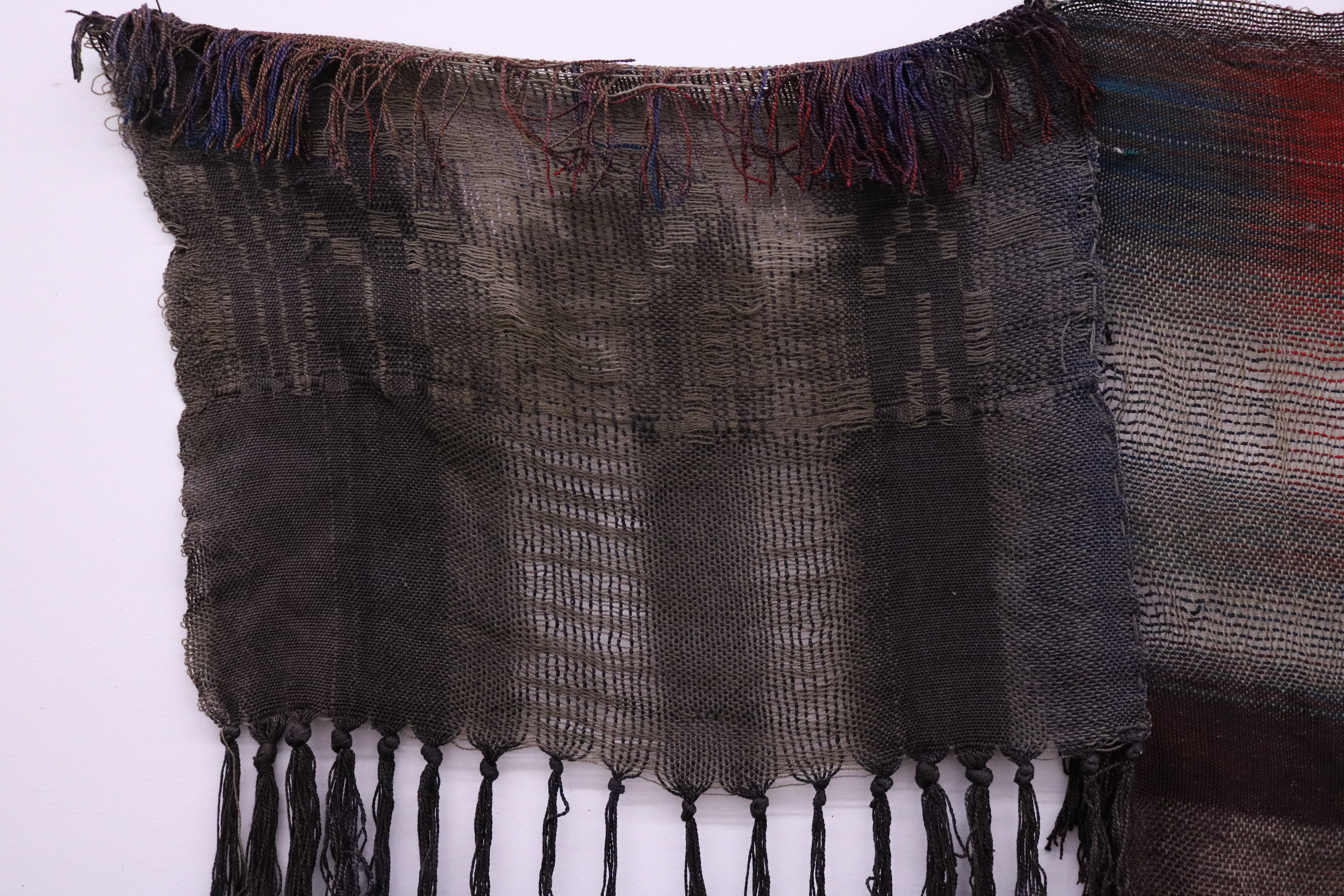 Sediment (detail), silk and wool