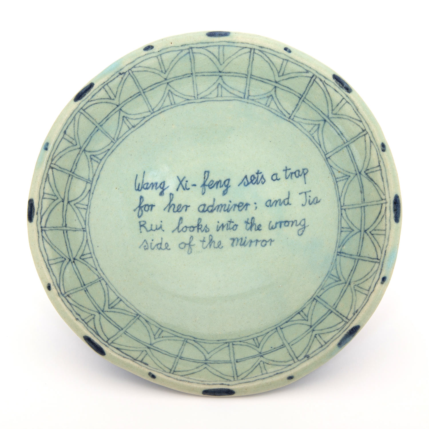 HN1155 Swatow ware bowl “Wang Xi-feng sets a trap”, 6.10.15Glazed ceramic stoneware9.5 x 24.5cm