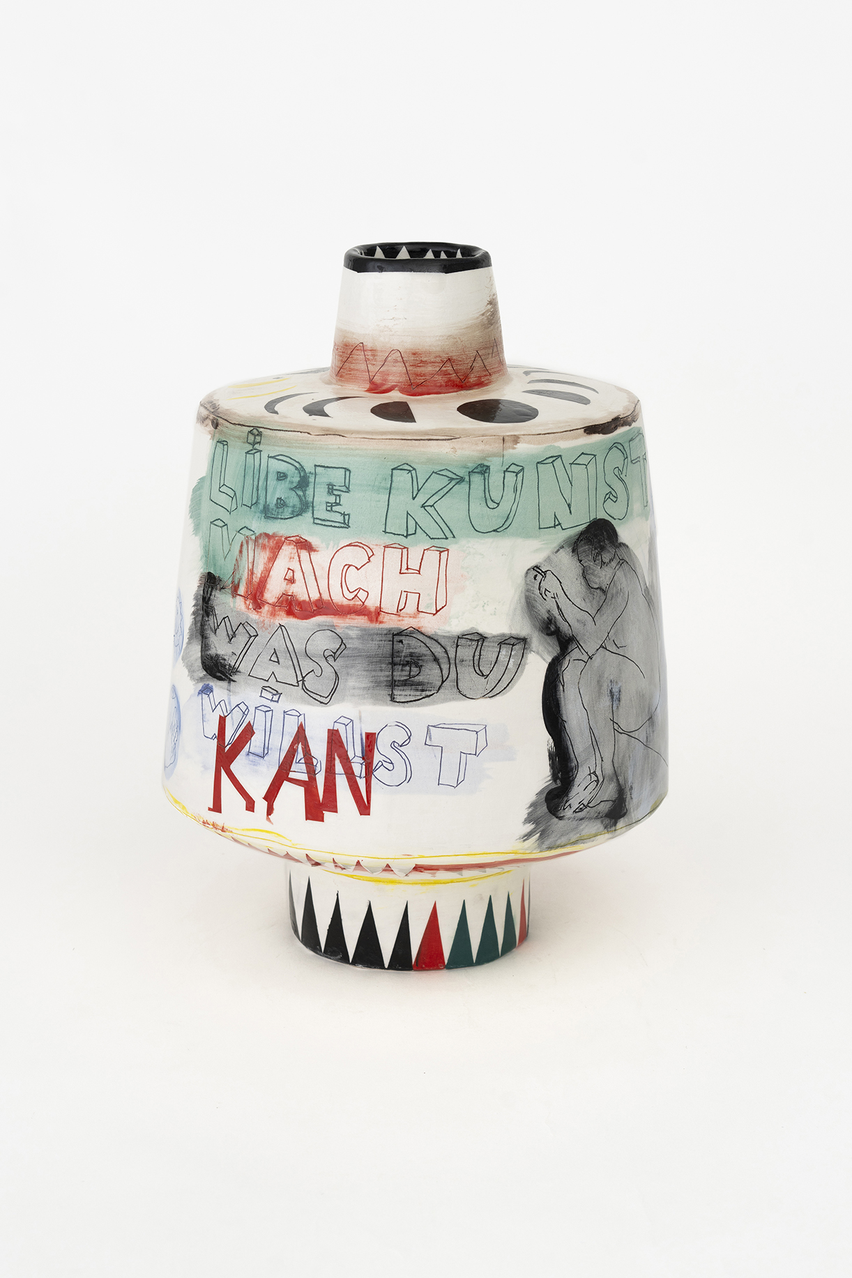 At the bottom of my heart No 05, 2024  Hand-built, stoneware with engobe, transparent glaze 28 H x 20 Ø cm