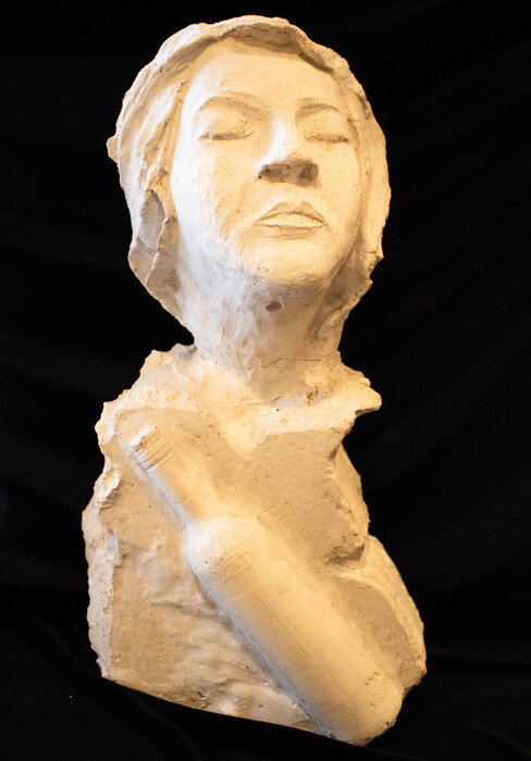 General Arts Scholarship ($100), Priscilla Hernandez, Broken Heart, 24" x 13" x 9", plaster
