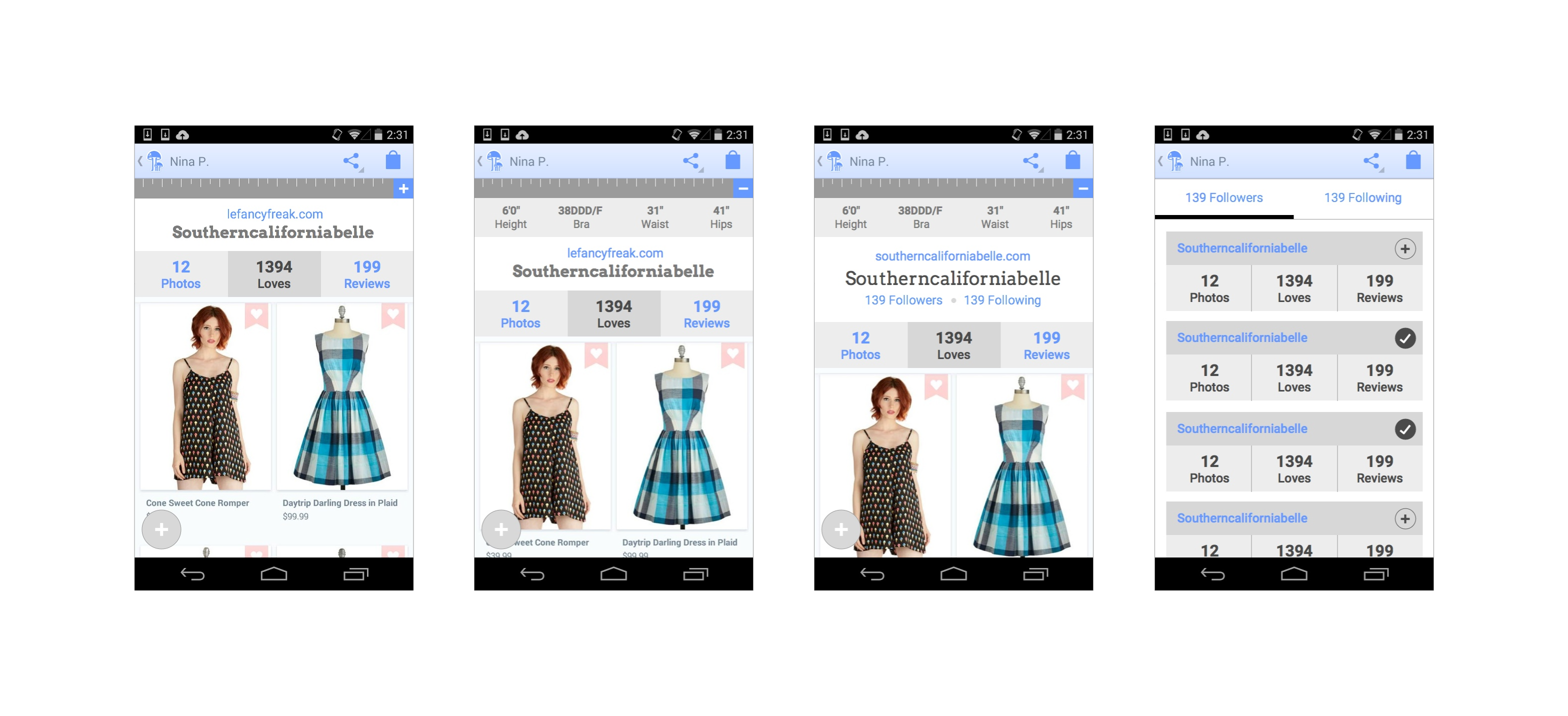 Wireframe showing how following might get layered in