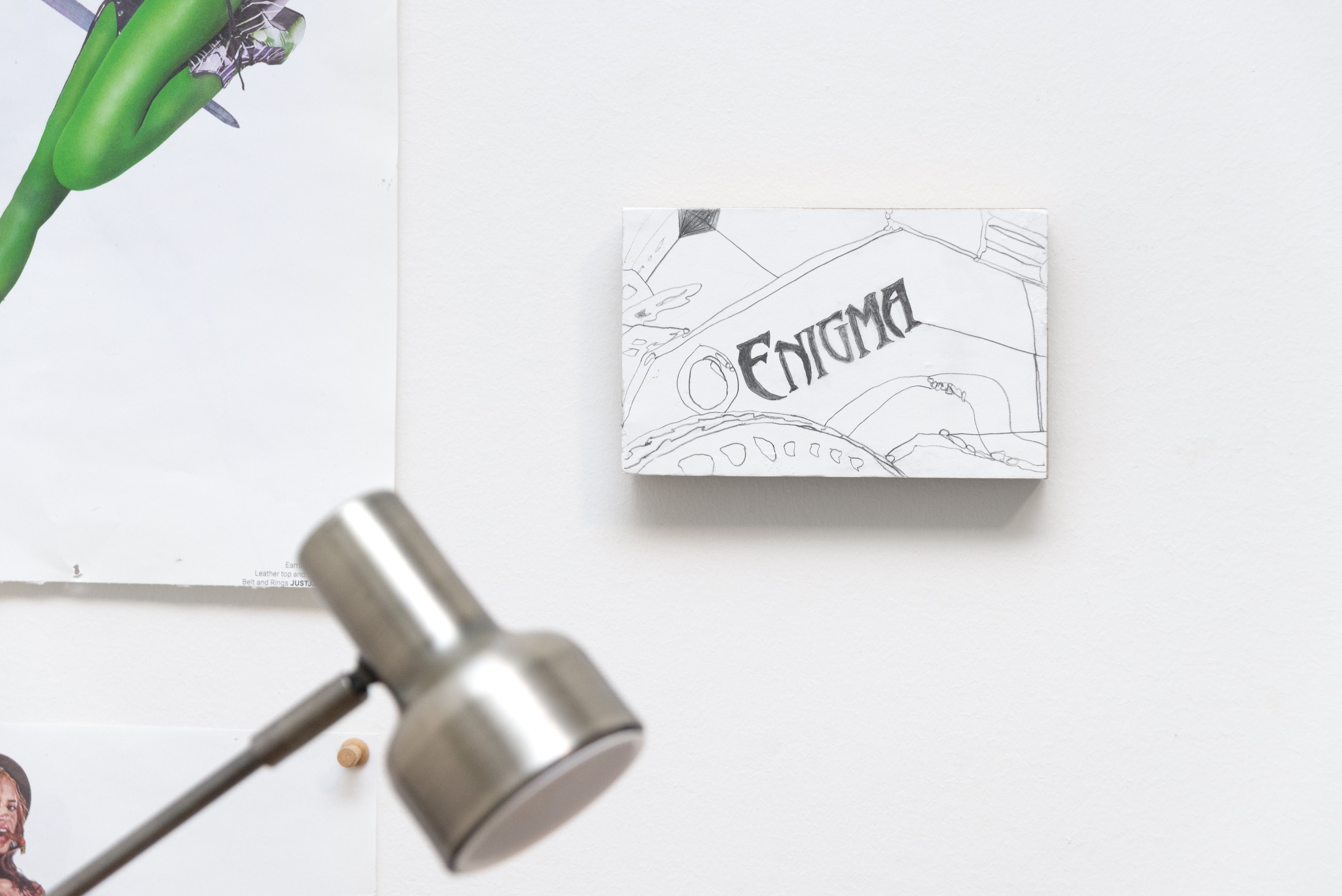 Enigma (2025) : 3.25 x 5.25 inches : graphite on paper on wood