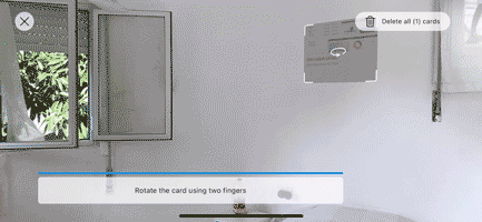 Dragging a report card in "Pinning" mode.