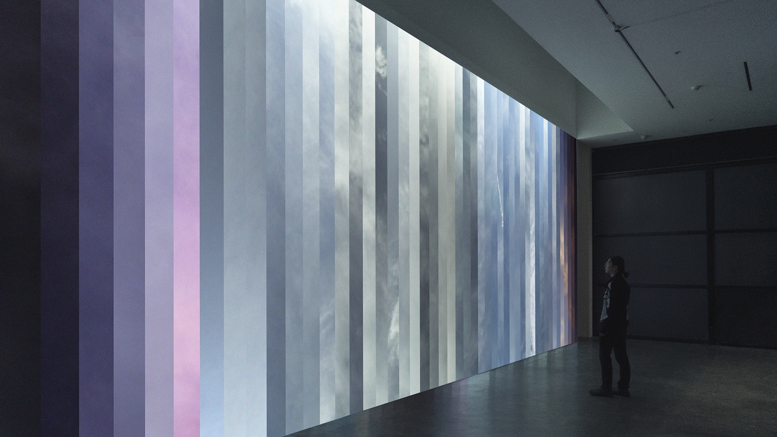 Any Instant Whatever, 2020. Installation view in “Sky” at Williamson Gallery, Pasadena, California. Duration: 90 minute, loop. Dimensions: 15 x 36 feet