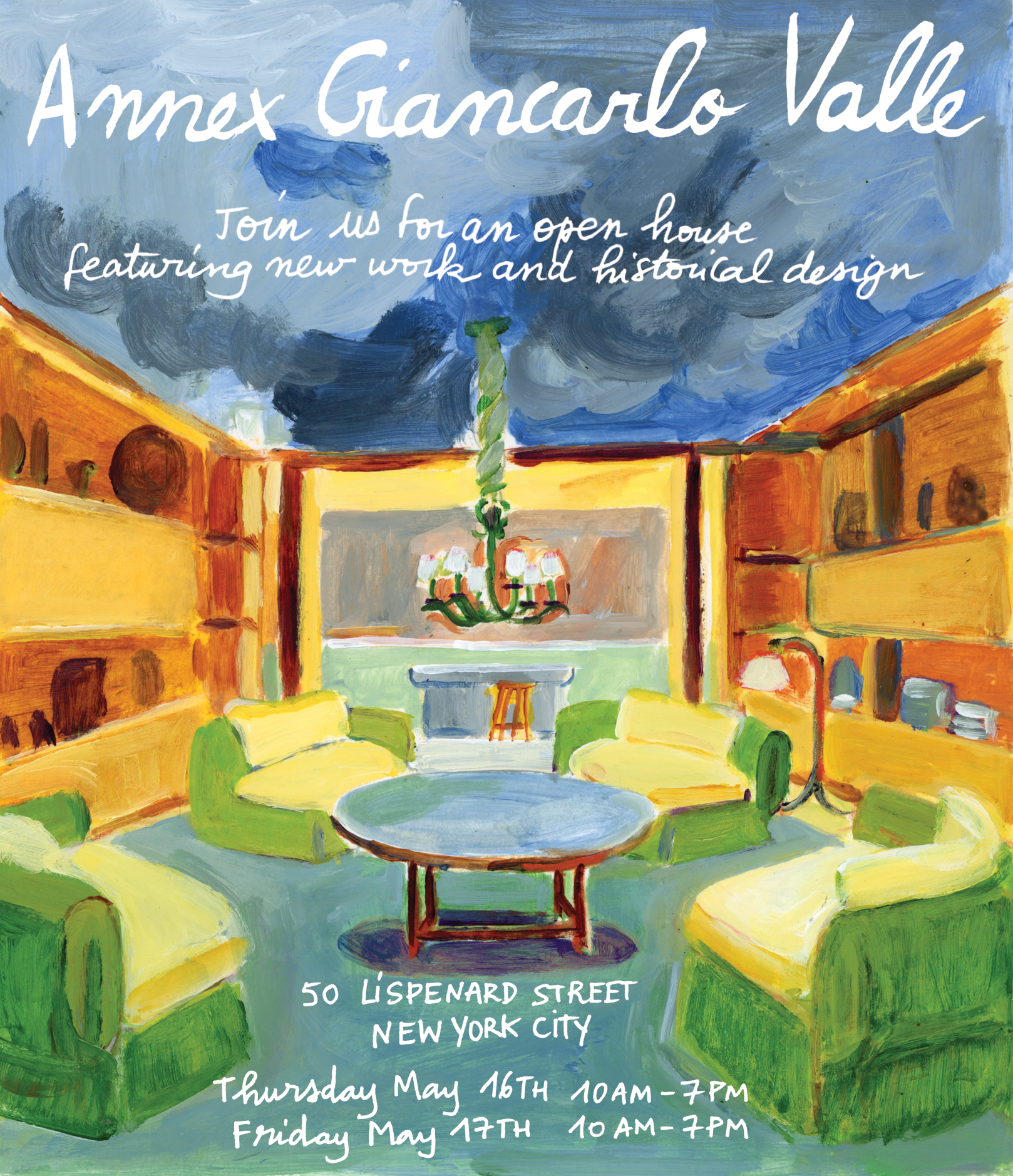 Invitation for the opening of the new showroom of the interior designer Giancarlo Valle, 2024, New York City