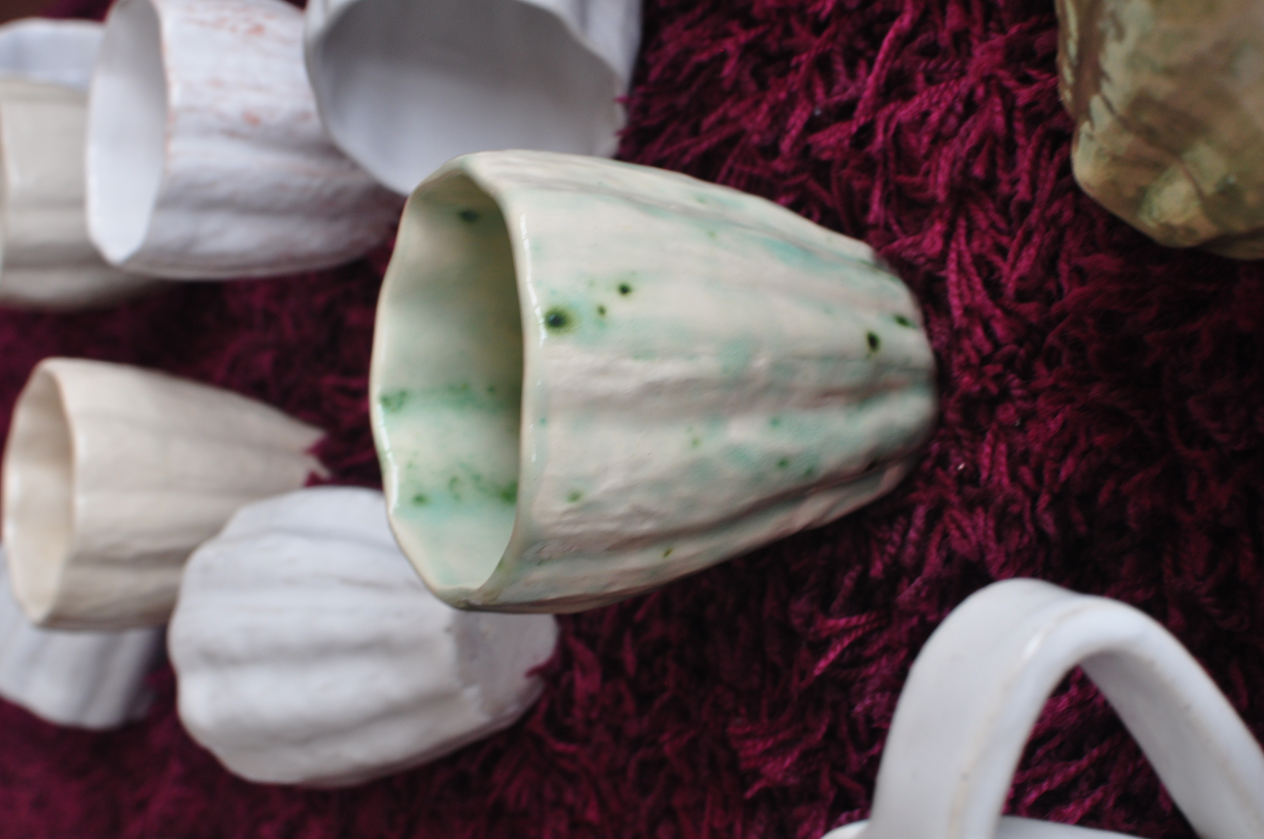 Cacaos. Low temperature ceramics. Casted from a caco fruit. Bogot&aacute; 2016