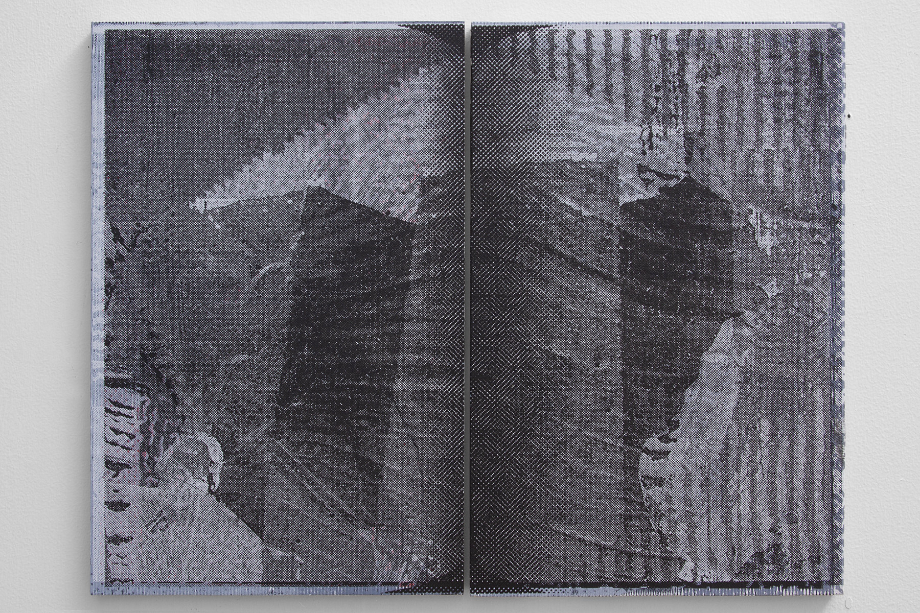 Catalog Interior 4, 2019, acrylic and screen print on panel, 17x22 inches