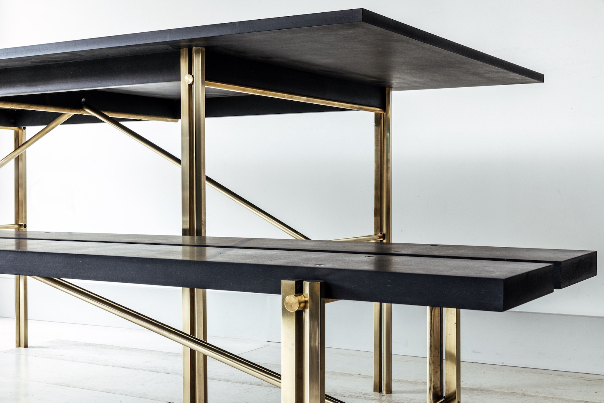 Square Peg Table And Bench Studio In Place