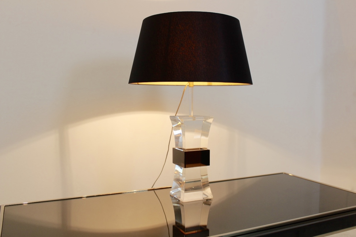 Lucite deals table lamp