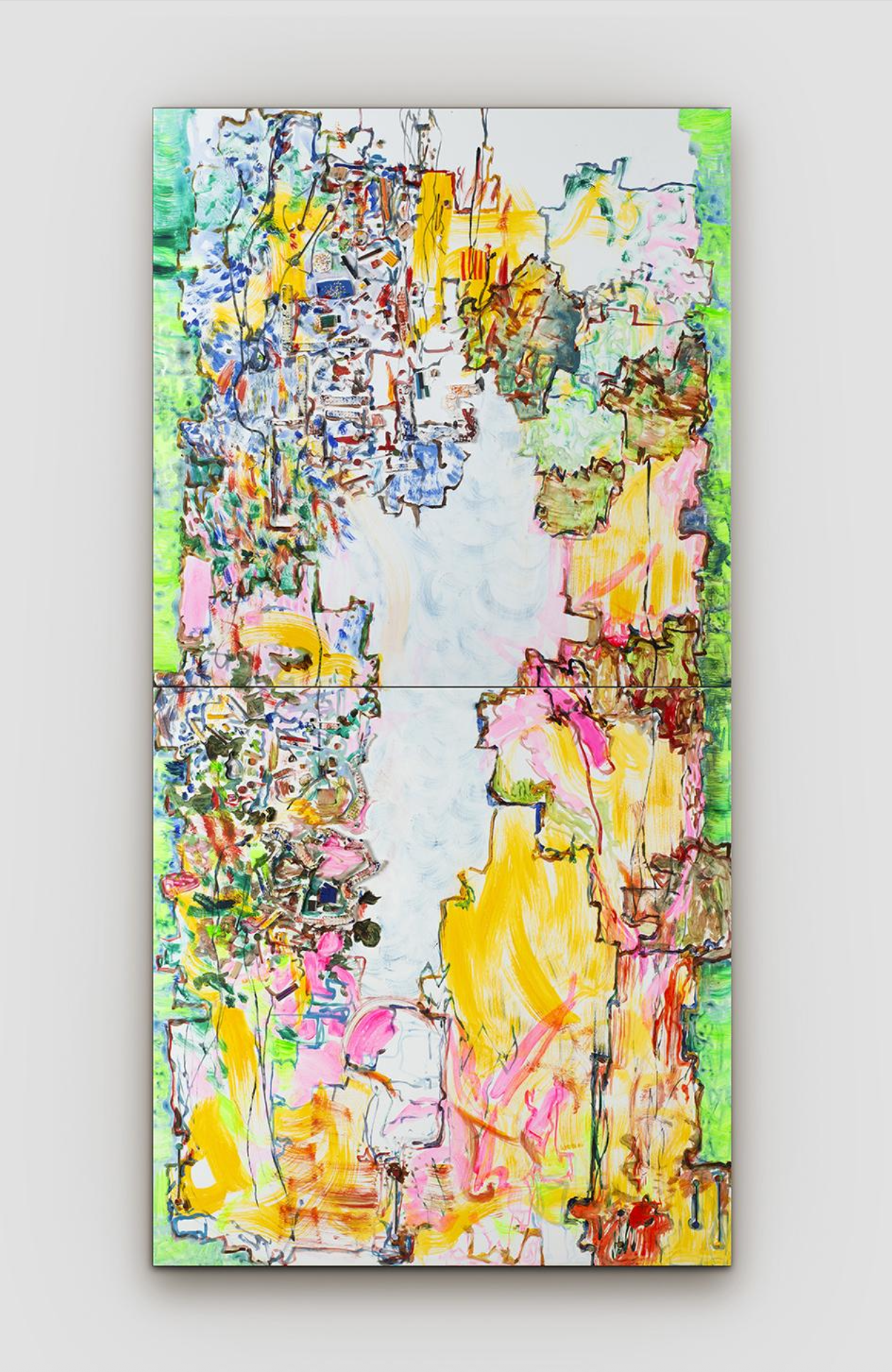 Sun You: No Title (reference name: #2023_03_02), 2023, Polymer clay, acrylic on panel, 96 x 48 x 2 inches
