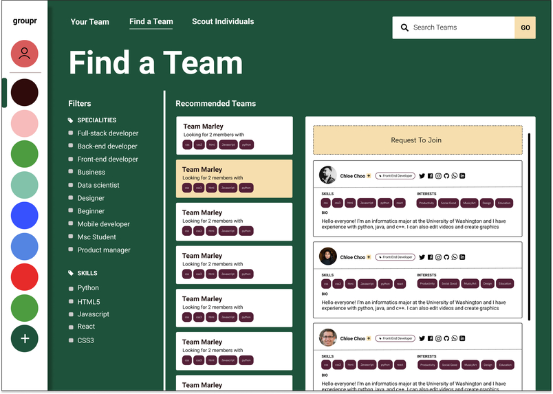 Find a Team (After)