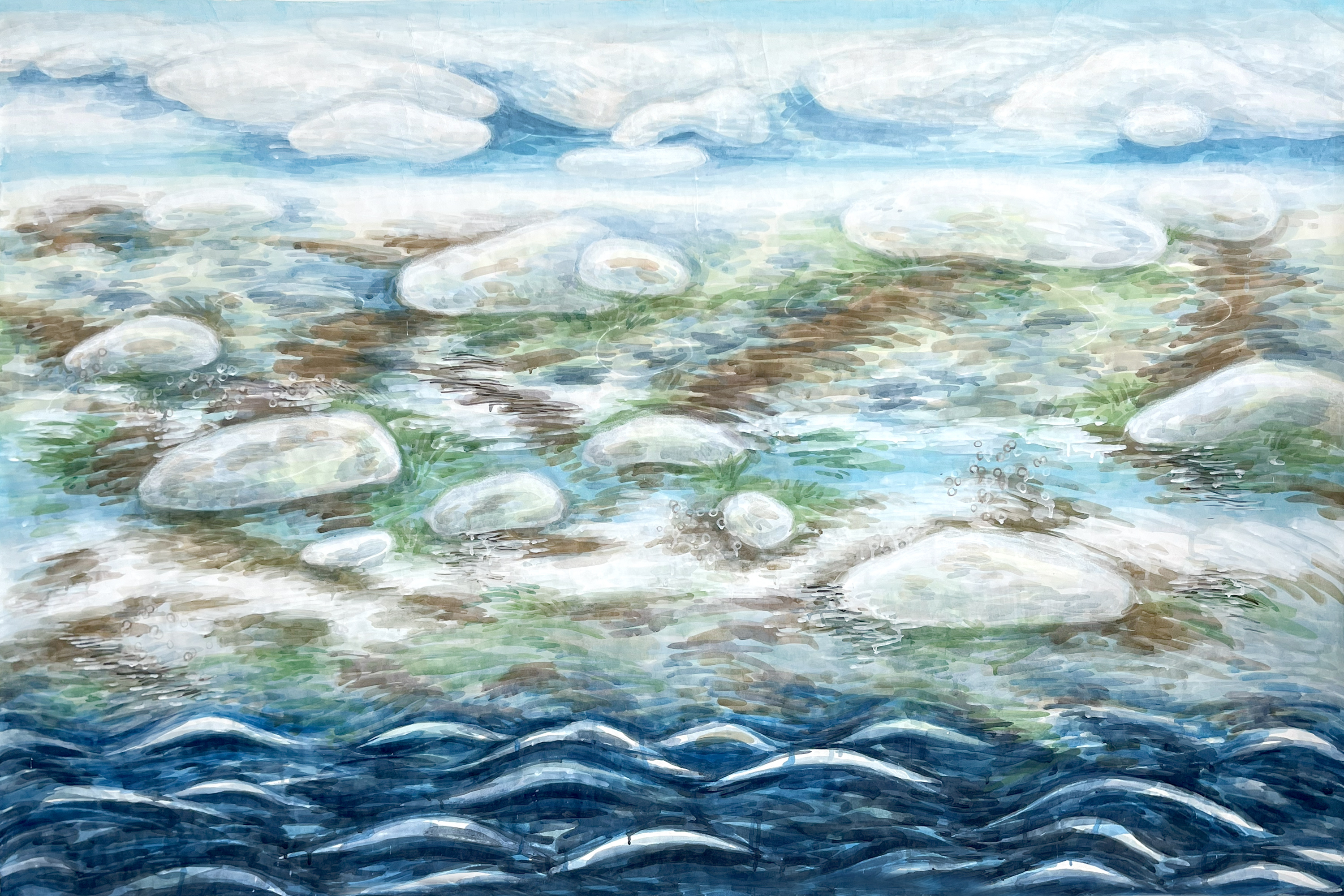 그런 날, 2025, 순지에 채색, 160 x 110 cm